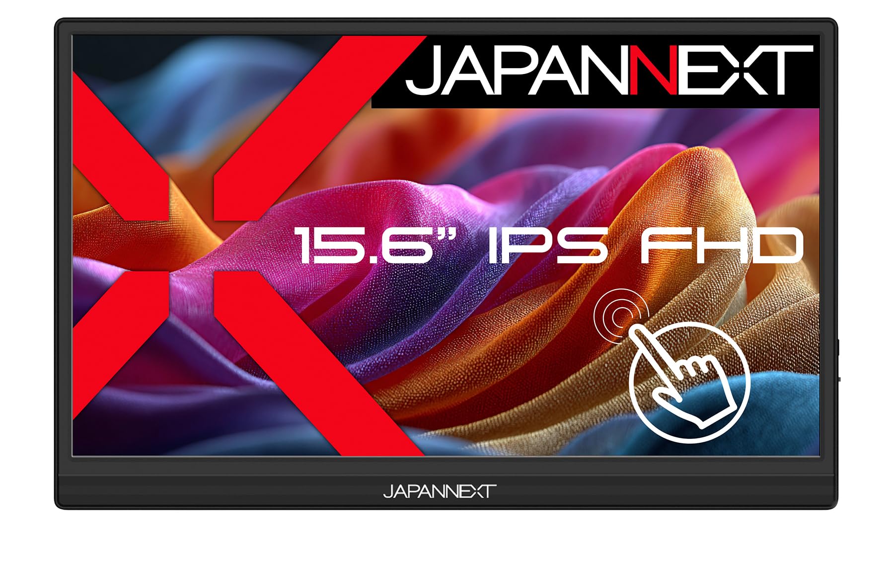 JapanNext Monitor Portatile Tattile 15.6" IPS Full HD (1920x1080) | Altoparlanti integrati MiniHDMI(x1) USB-C(x1) Jack(x1) | G-Sync/FreeSync | JN-MD-i156F-T-LE