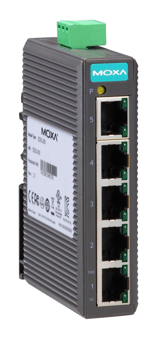 digitX EDS 205 Moxa - Switch Non gestito Industriale con 5 Porte Ethernet