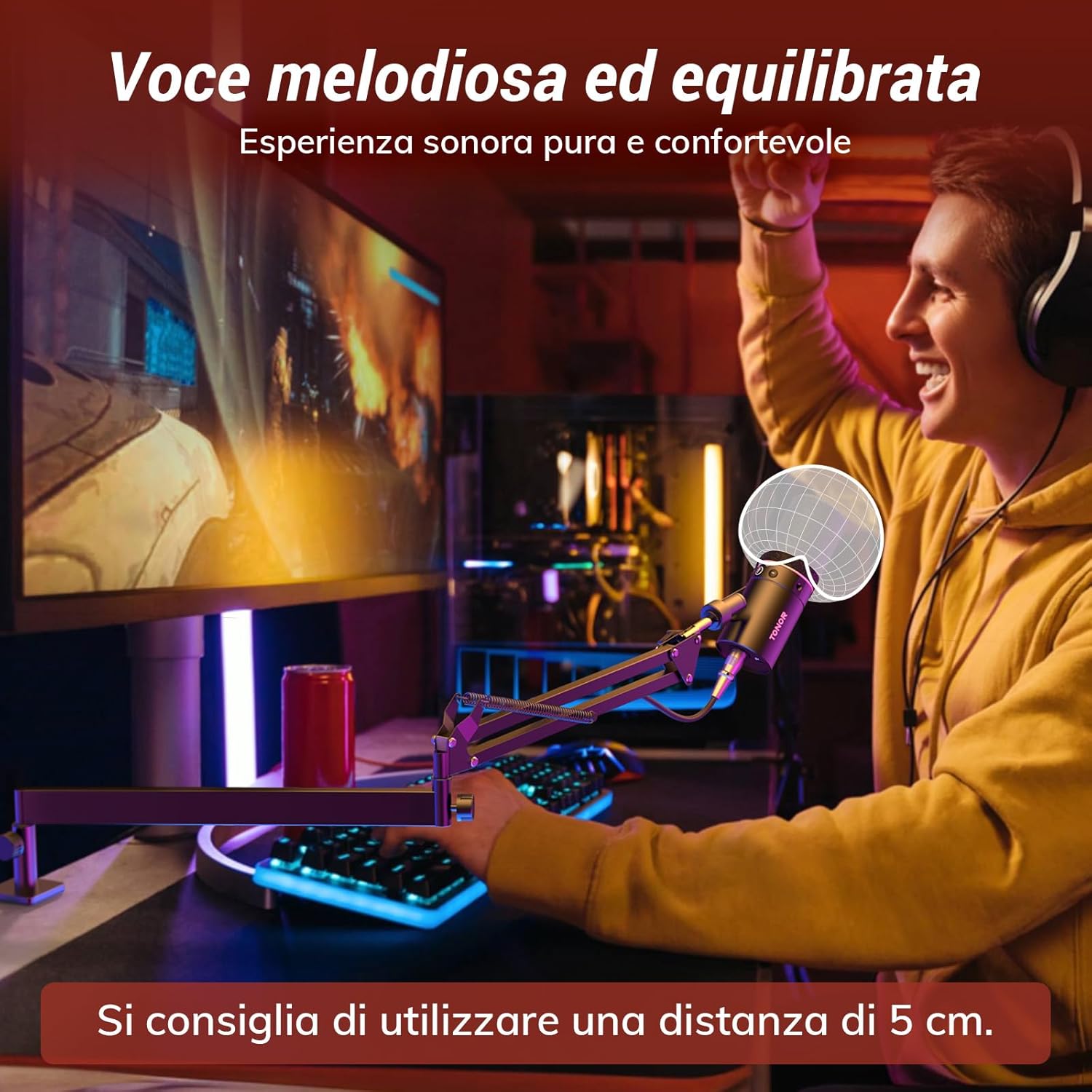 Tonor Microfono Gaming USB/XLR Dinamico Cardioide TD510+ - immagine 5