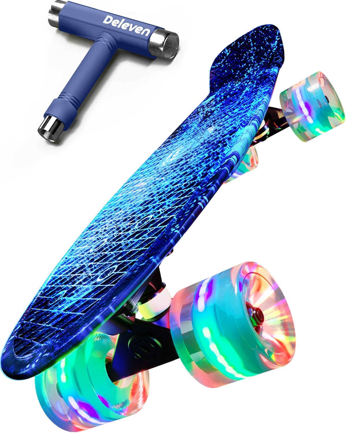 Deleven Skateboard 56cm con Ruote LED - immagine 1