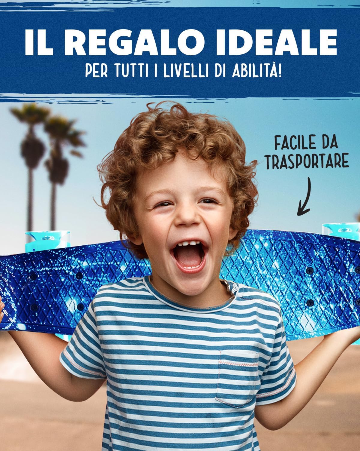 Deleven Skateboard 56cm con Ruote LED - immagine 5