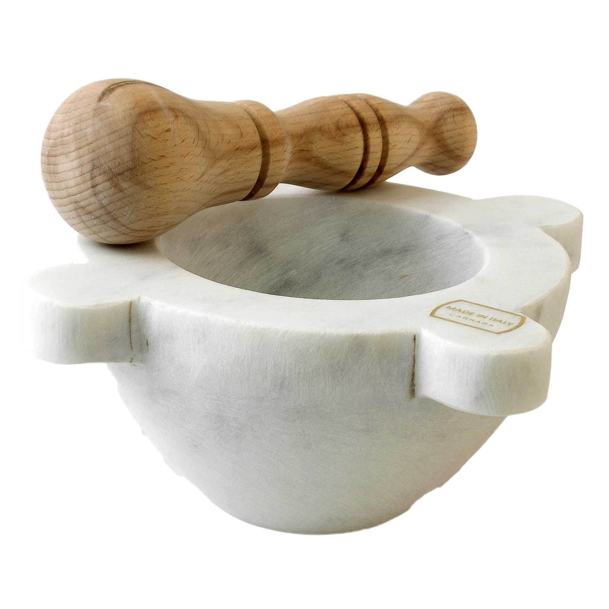 MRM320130 Mortaio, Cm 16, H.09 Marmo, Bianco, con Pest