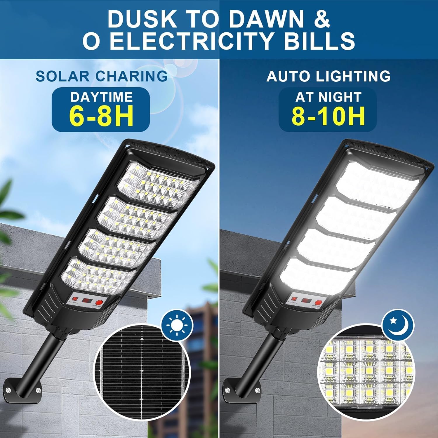 Lampione Solare Led Esterno 600W IP66 (4 pezzi) - immagine 3