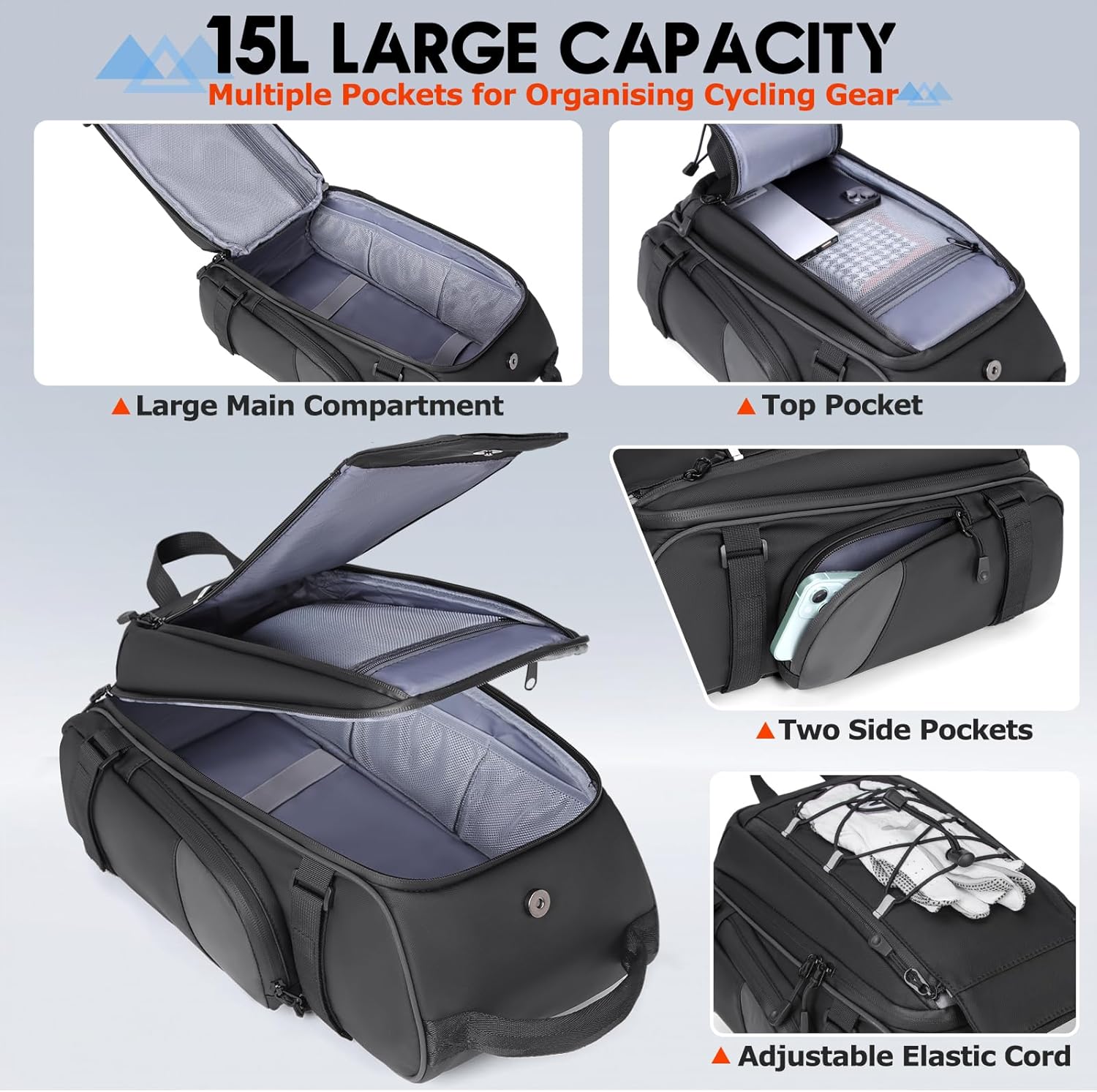 Rainsmore Borsa Bici Posteriore 15L Impermeabile - immagine 3