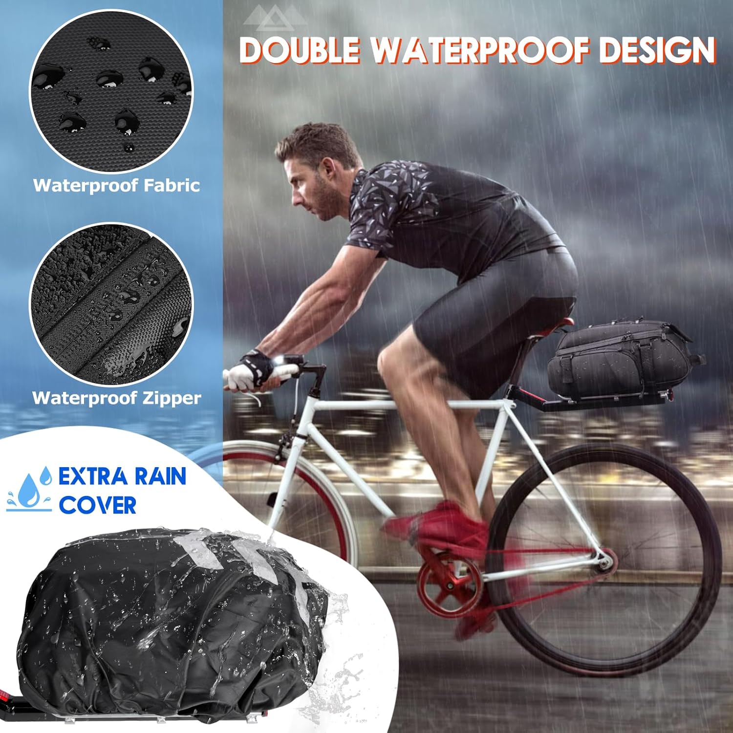 Rainsmore Borsa Bici Posteriore 15L Impermeabile - immagine 4