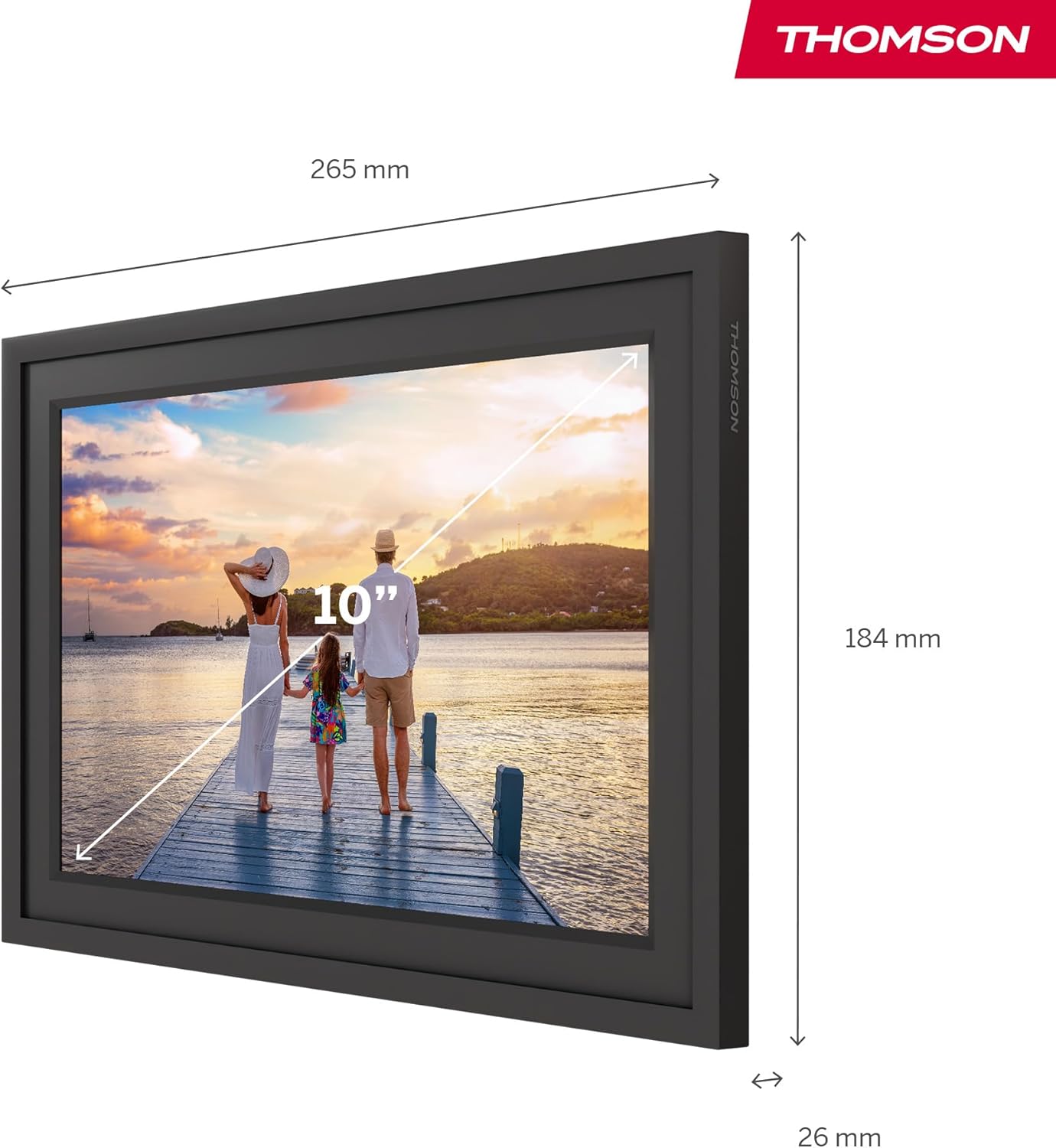 Thomson Cornice Digitale 10 Pollici HD IPS Touch, Nero - immagine 2