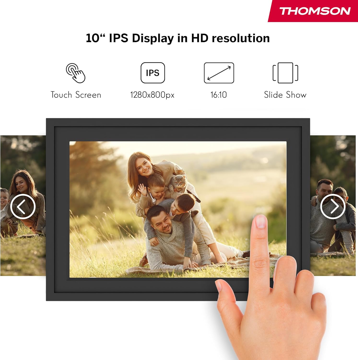 Thomson Cornice Digitale 10 Pollici HD IPS Touch, Nero - immagine 5