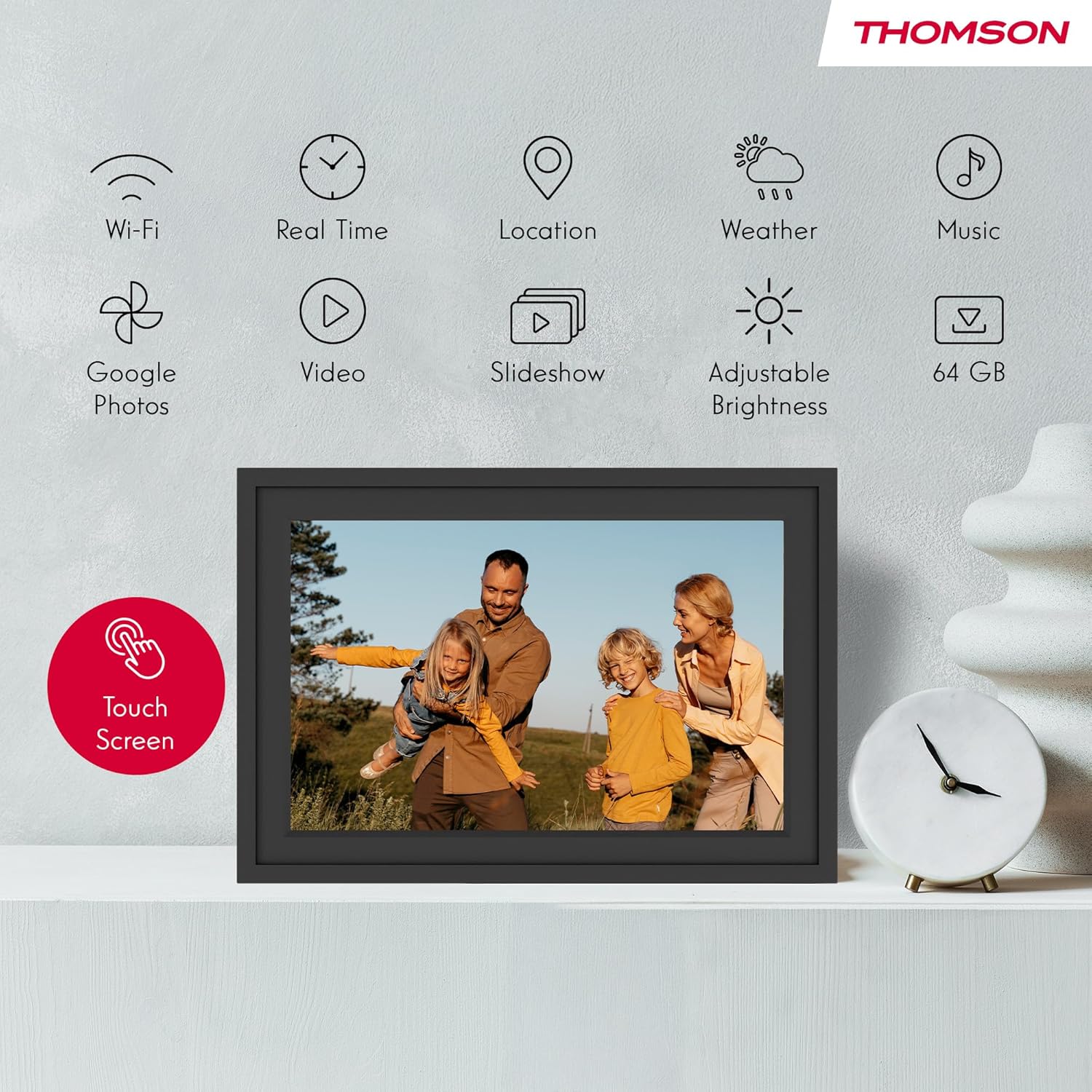 Thomson Cornice Digitale 10 Pollici HD IPS Touch, Nero - immagine 8