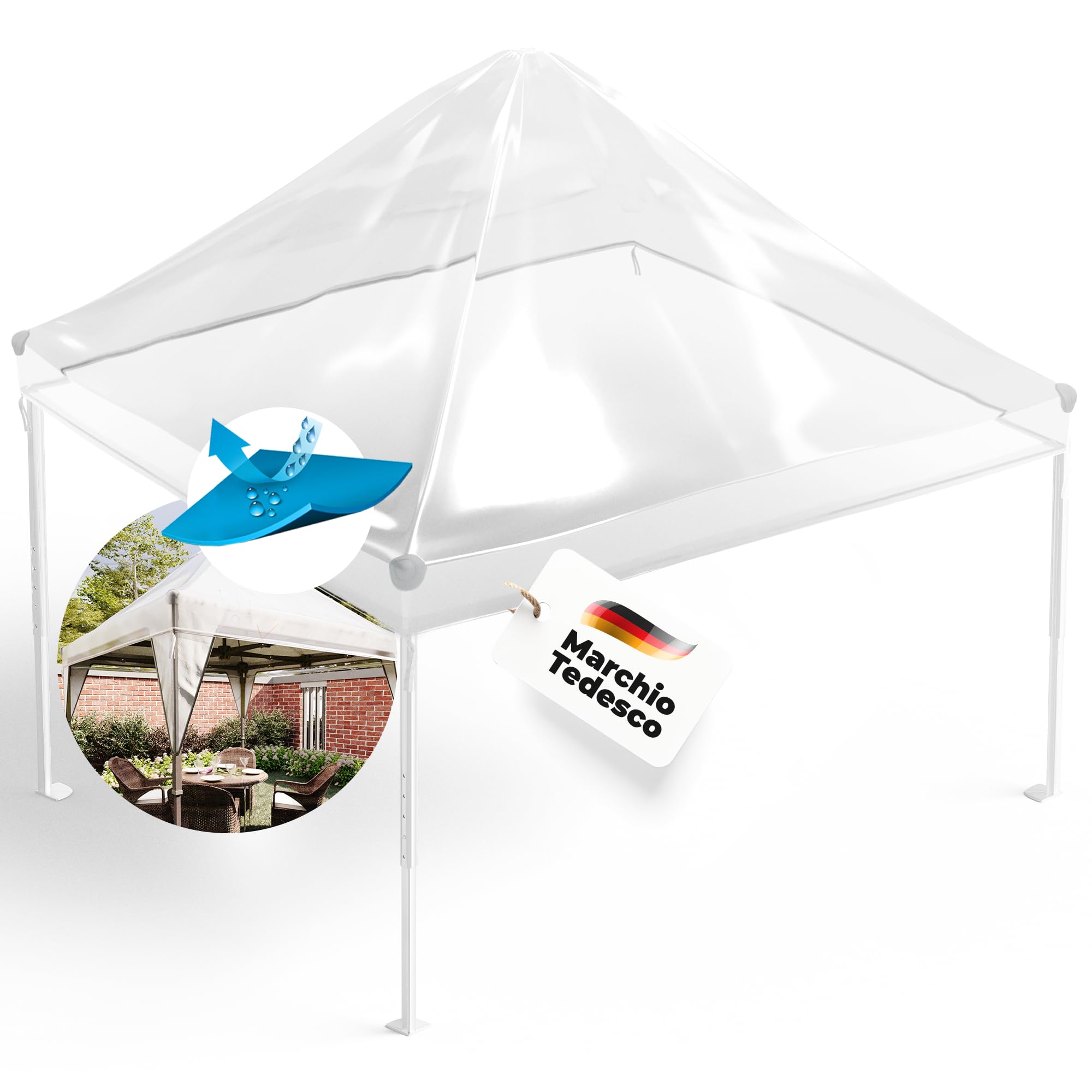 Graft Copertura Gazebo 3x3m Impermeabile Trasparente