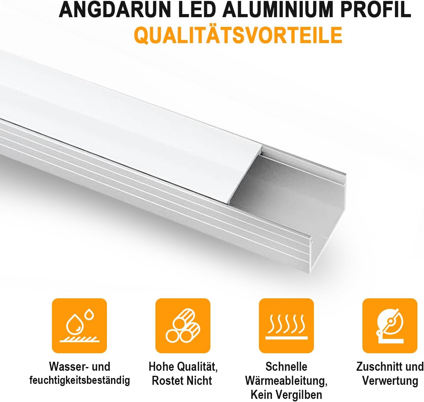 Profilo LED in Alluminio 12 Pezzi per Strisce 16mm - immagine 2