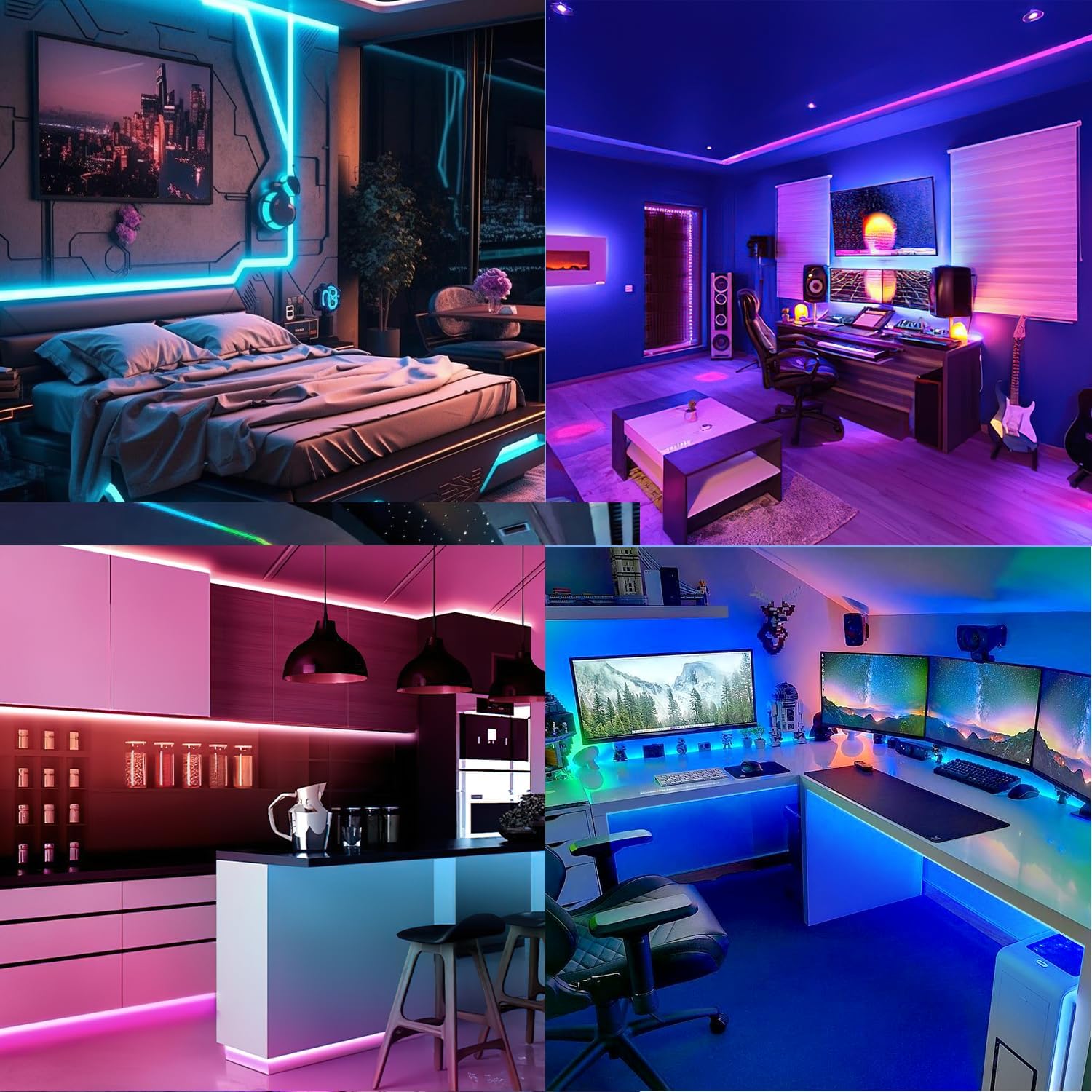 Profilo LED in Alluminio 12 Pezzi per Strisce 16mm - immagine 6