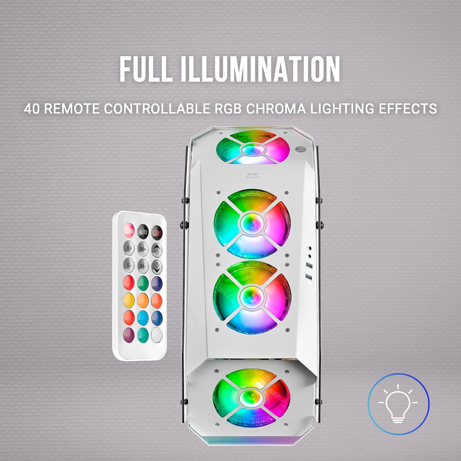 MARSGAMING MC51W - Case Gaming PC ATX, Bianco - immagine 3