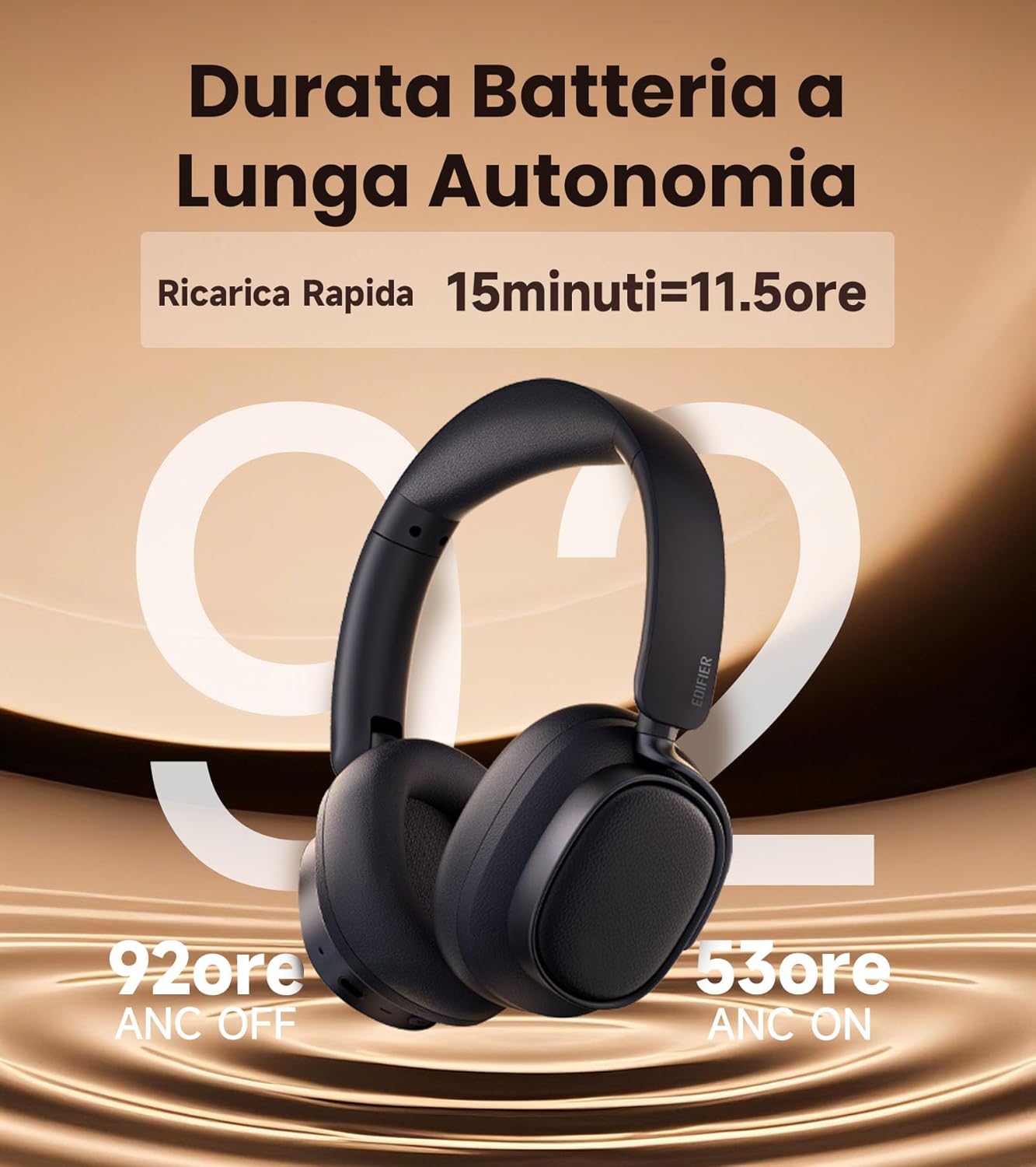 Edifier ES850NB Cuffie Over Ear Wireless 45dB ANC, Nero - immagine 4