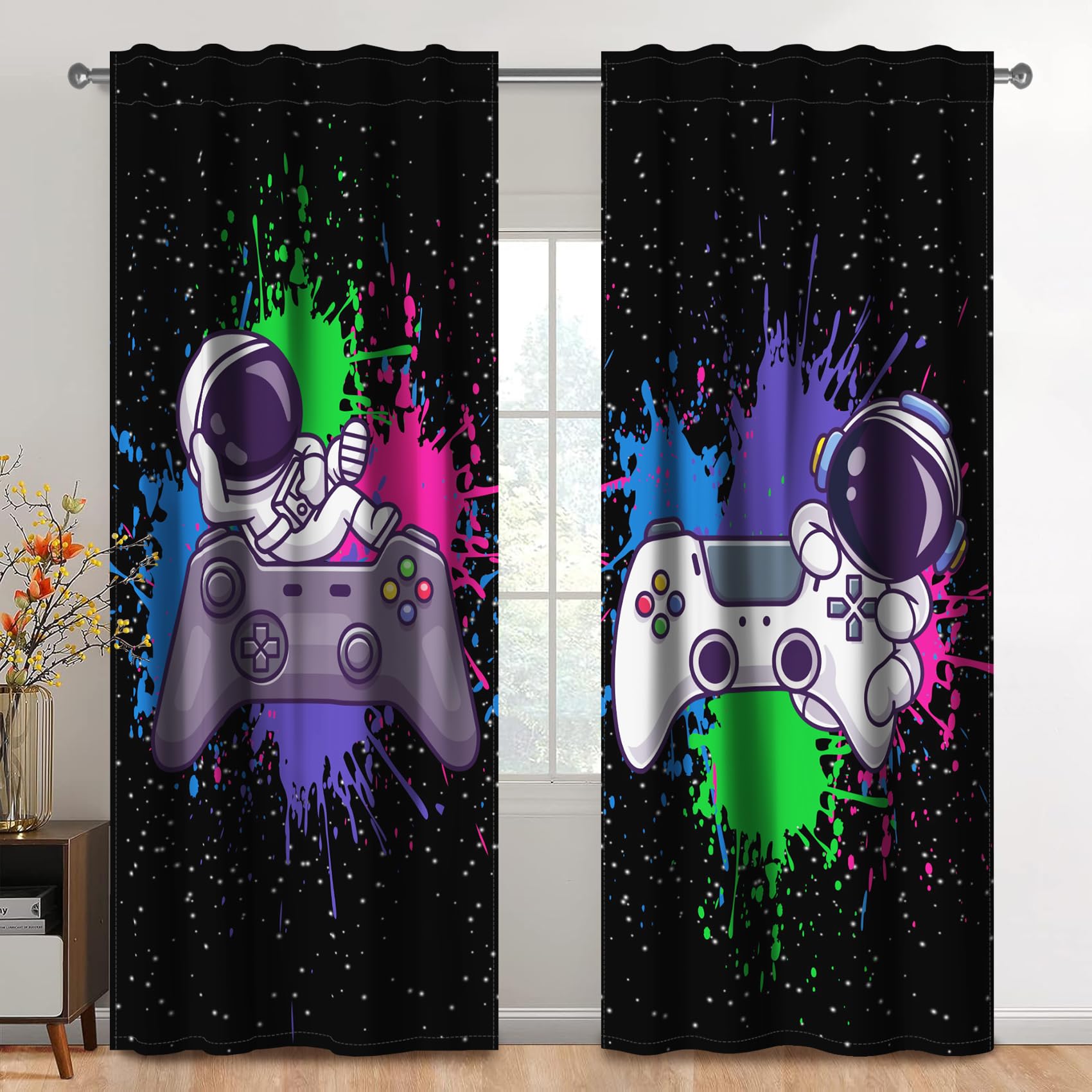 Tende per Bambini 132x214cm 2 Pannelli, Nere