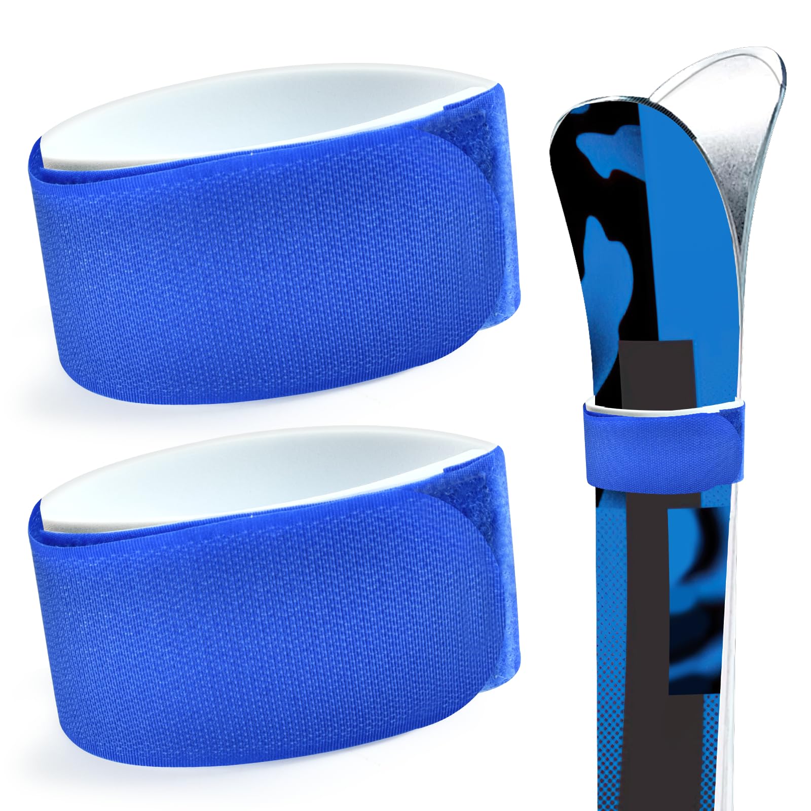 Cinghie da Sci Fascette Sci Cinghia Porta Sci Regolabile Cinghia da Sci in Nylon, Ski Straps con Cuscinetti Protettivi Eva, Cinghia di Fissaggio per Sci per Snowboard, Bastoncini