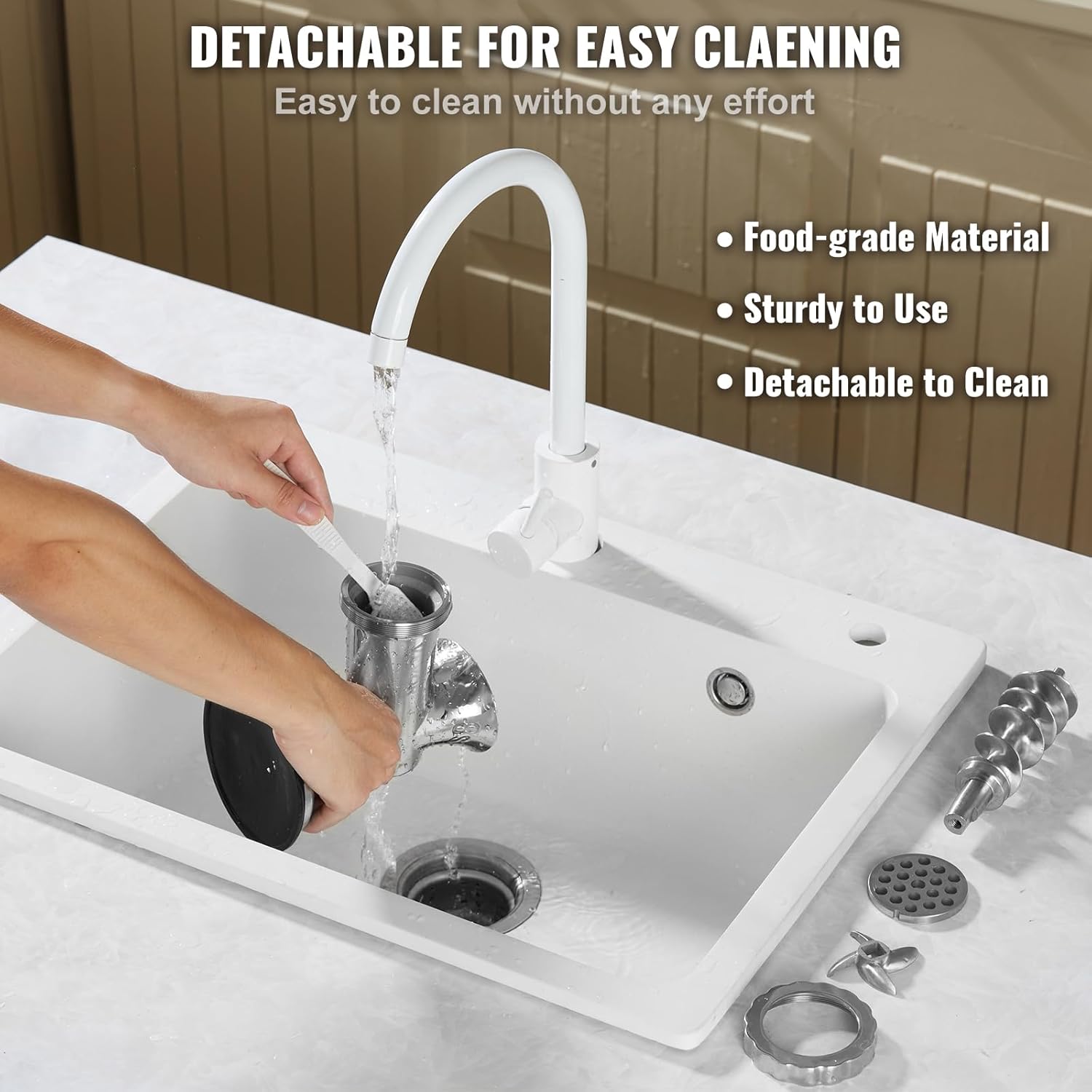 Vevor Tritacarne Manuale Acciaio Inox #8 - immagine 4