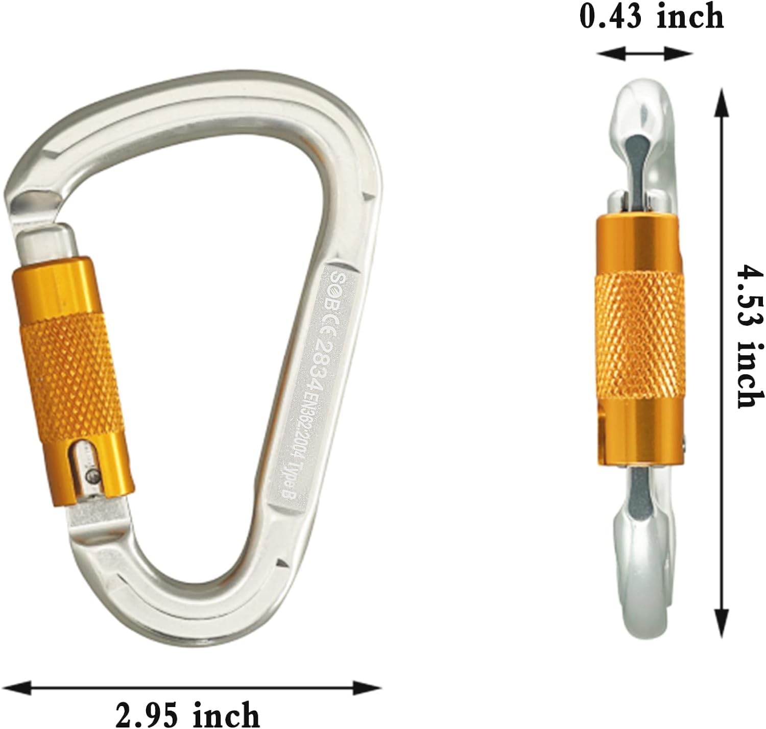 Sob Moschettone Arrampicata con Porta a Vite 2 Pezzi - immagine 2
