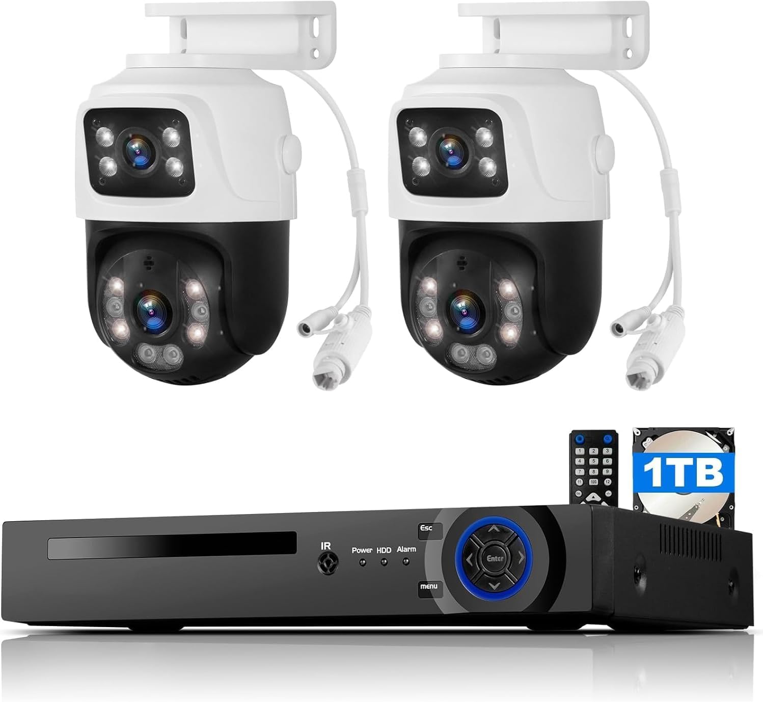 Set Telecamera Sorveglianza Esterna 4 CH POE 1TB HDD