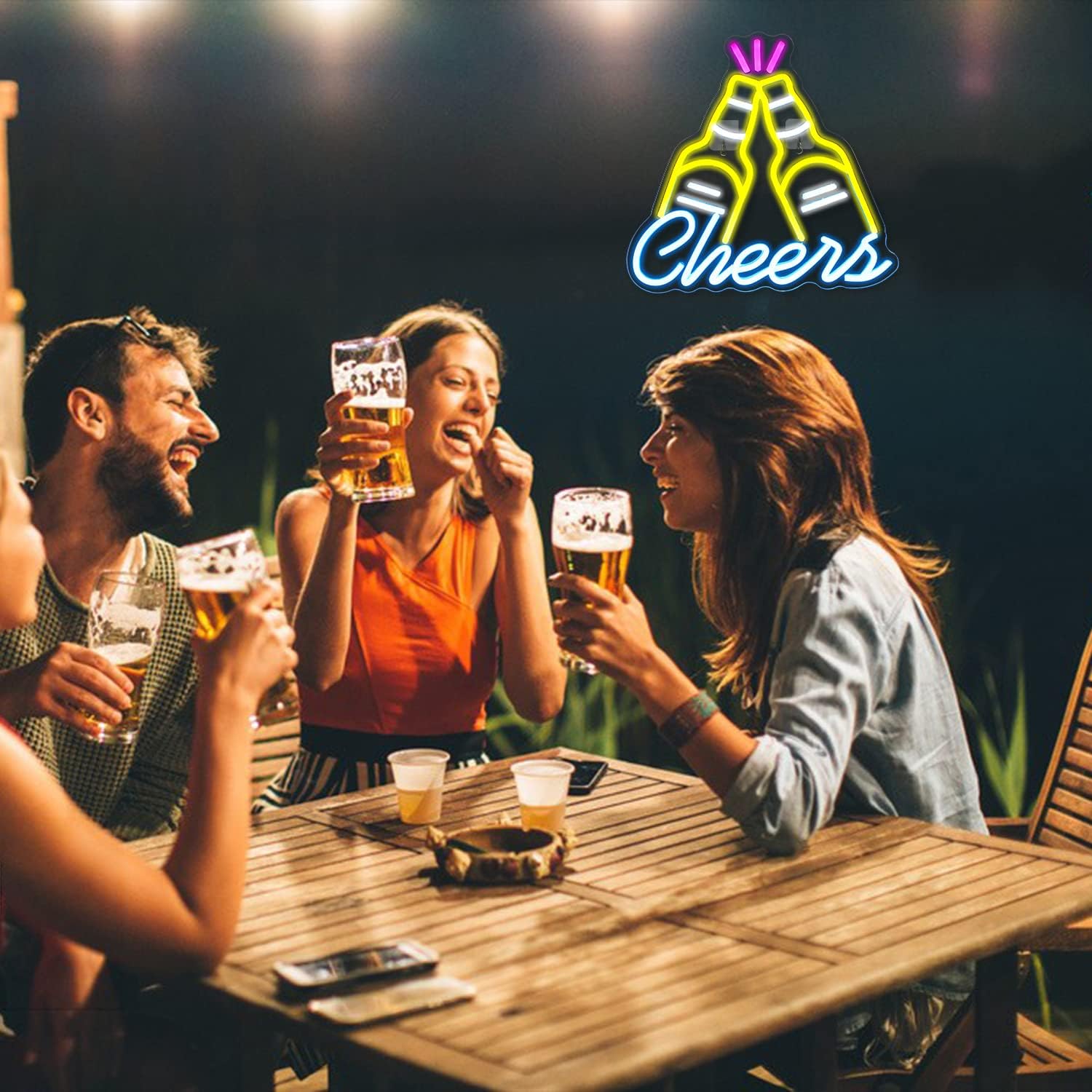 Looklight Birra Cheers Insegna al Neon Giallo Blu LED - immagine 4