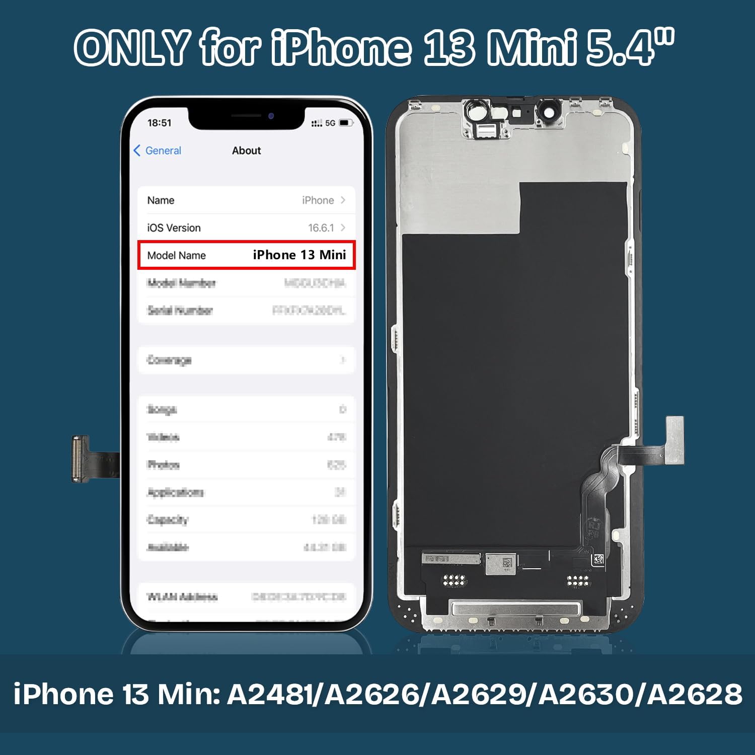 Display per iPhone 13 Mini - Schermo LCD Full HD 5,4" - immagine 2