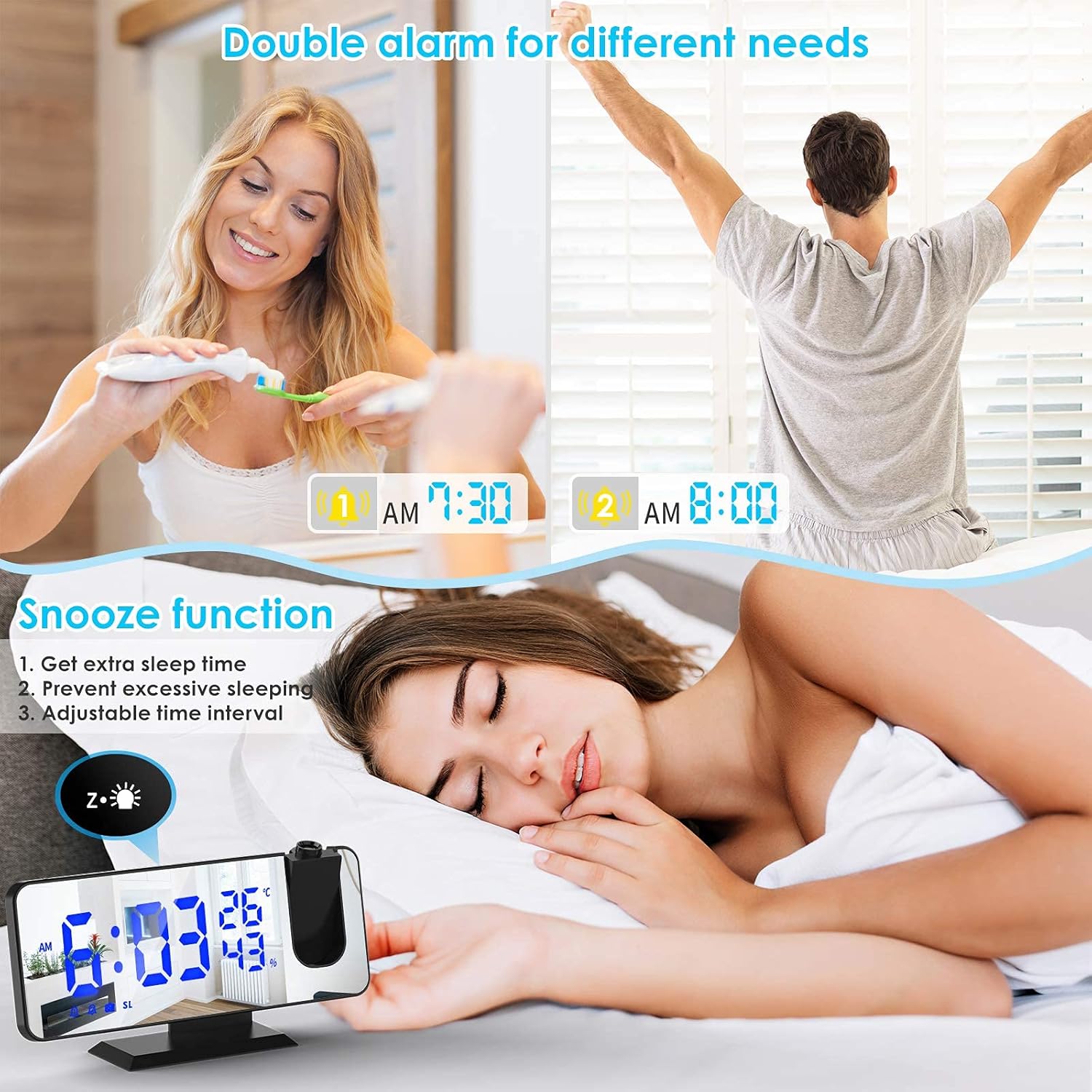 Takrink Sveglia con Proiettore 7,5 Pollici - immagine 5