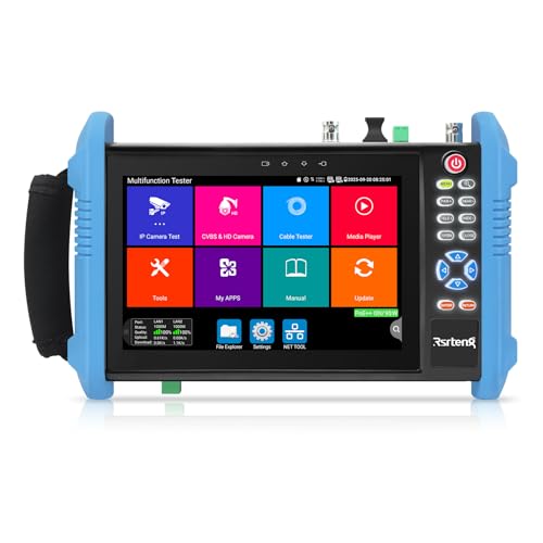 Henkion CCTV Tester 8K 32MP 4K 12MP IP Camera Test con POE++ max 90W, 8MP TVI CVI AHD CVBS CCTV Camera Monitor, interfaccia 1CH SFP, test IPC WiFi Tester di rete strumenti di uscita HD I/O VGA