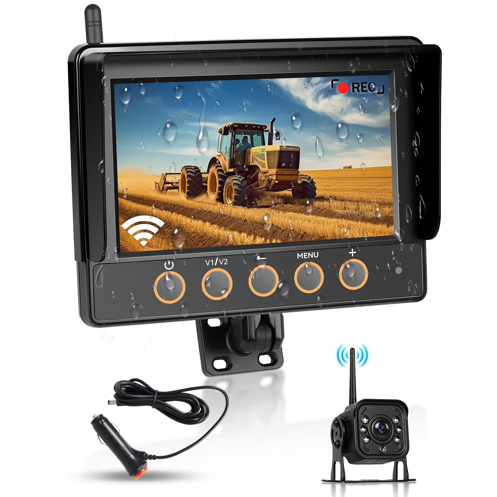 Hodozzy Telecamera Posteriore Wireless 7" Monitor Impermeabile