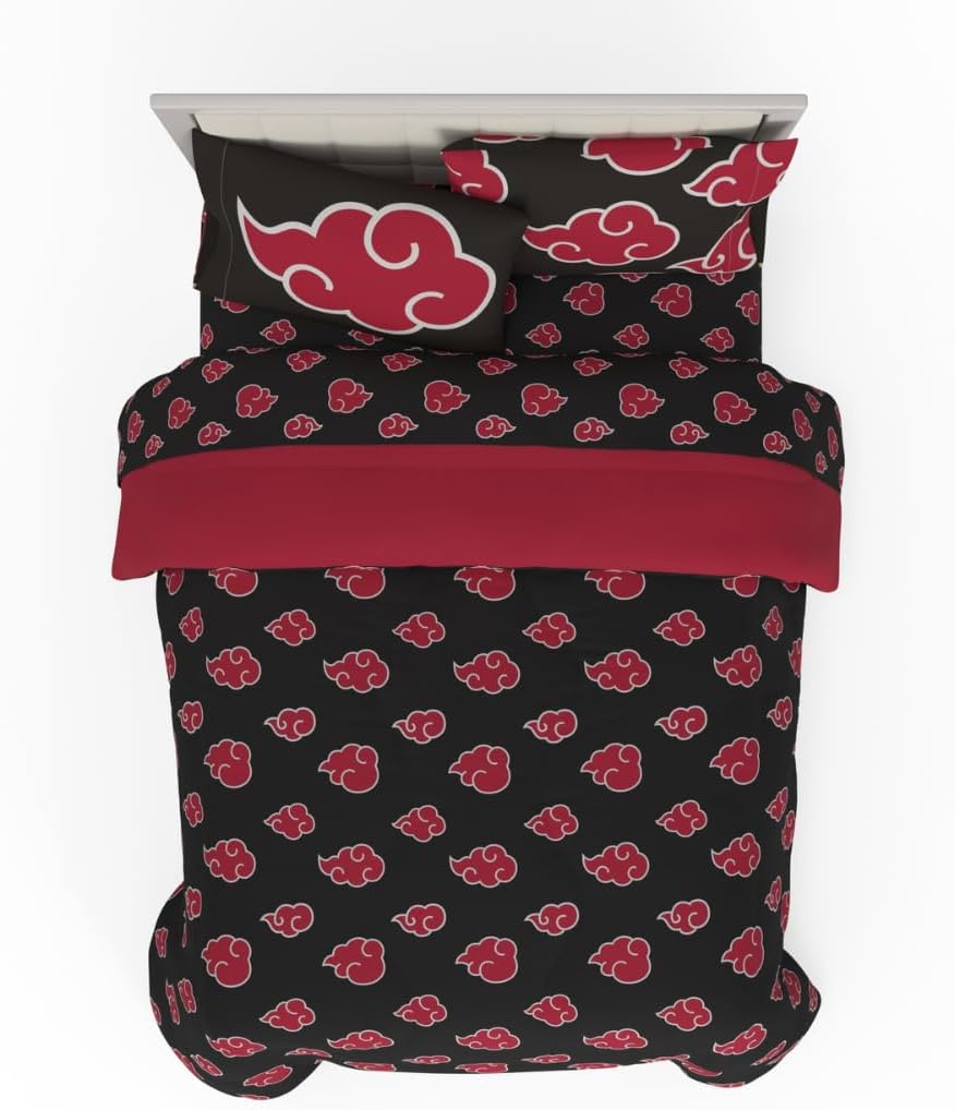 Franco Collectibles Naruto Akatsuki Set Biancheria Letto Queen