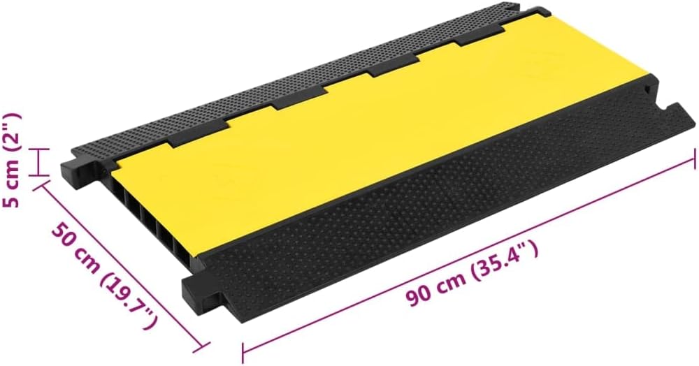 vidaXL Dosso Passacavi con 5 Canali 90 cm in Gomma - immagine 3