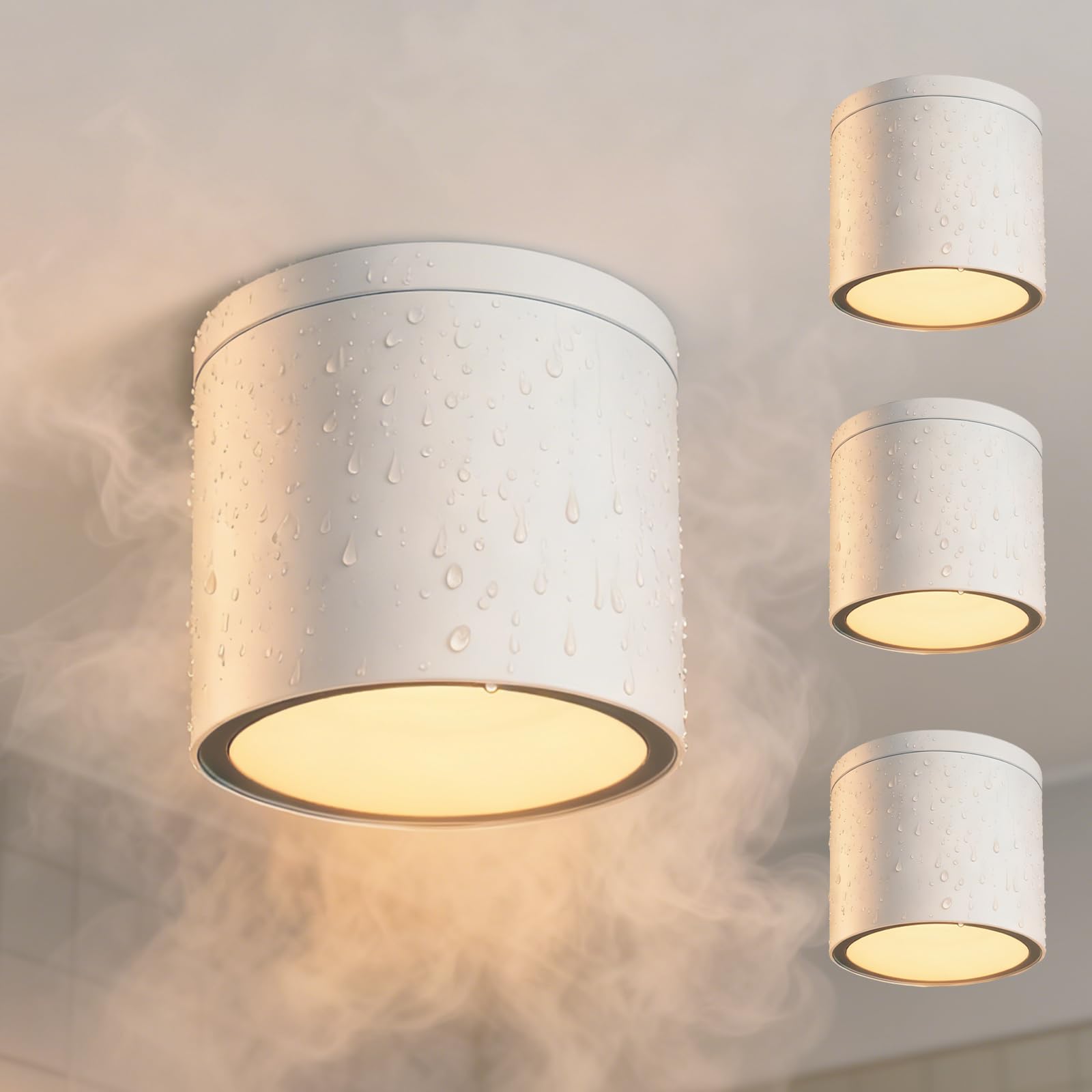 Ebion 4 Pezzi Faretti Soffitto Plafoniera in Alluminio, Bianca