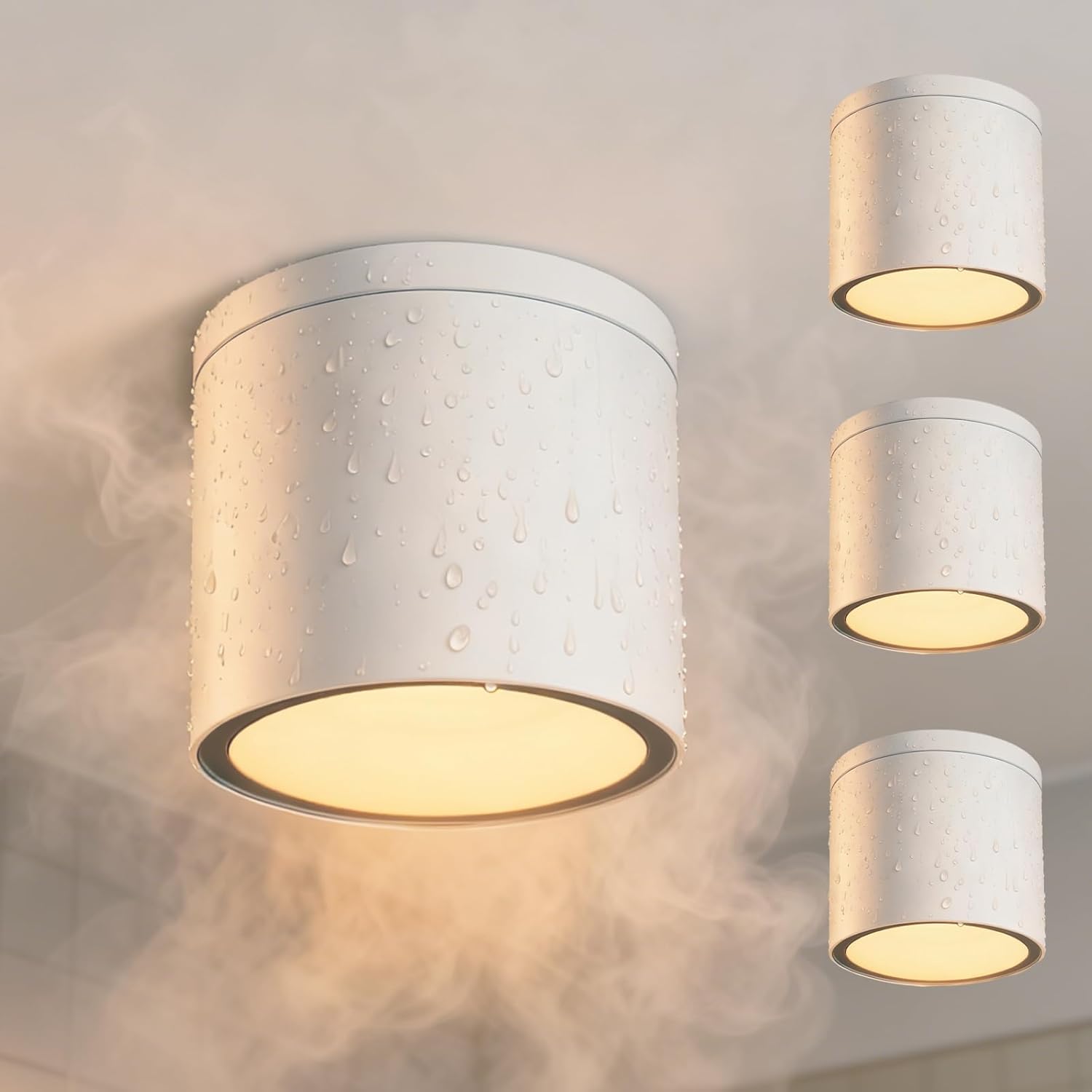 Ebion 4 Pezzi Faretti Soffitto Plafoniera in Alluminio, Bianca - immagine 1