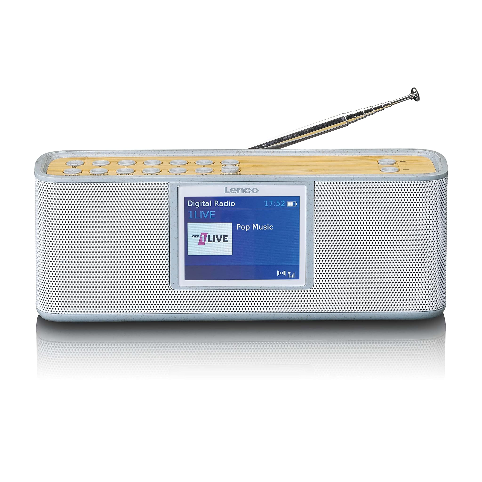 Lenco PDR - Radio Portatile DAB+ con Bluetooth, Grigio