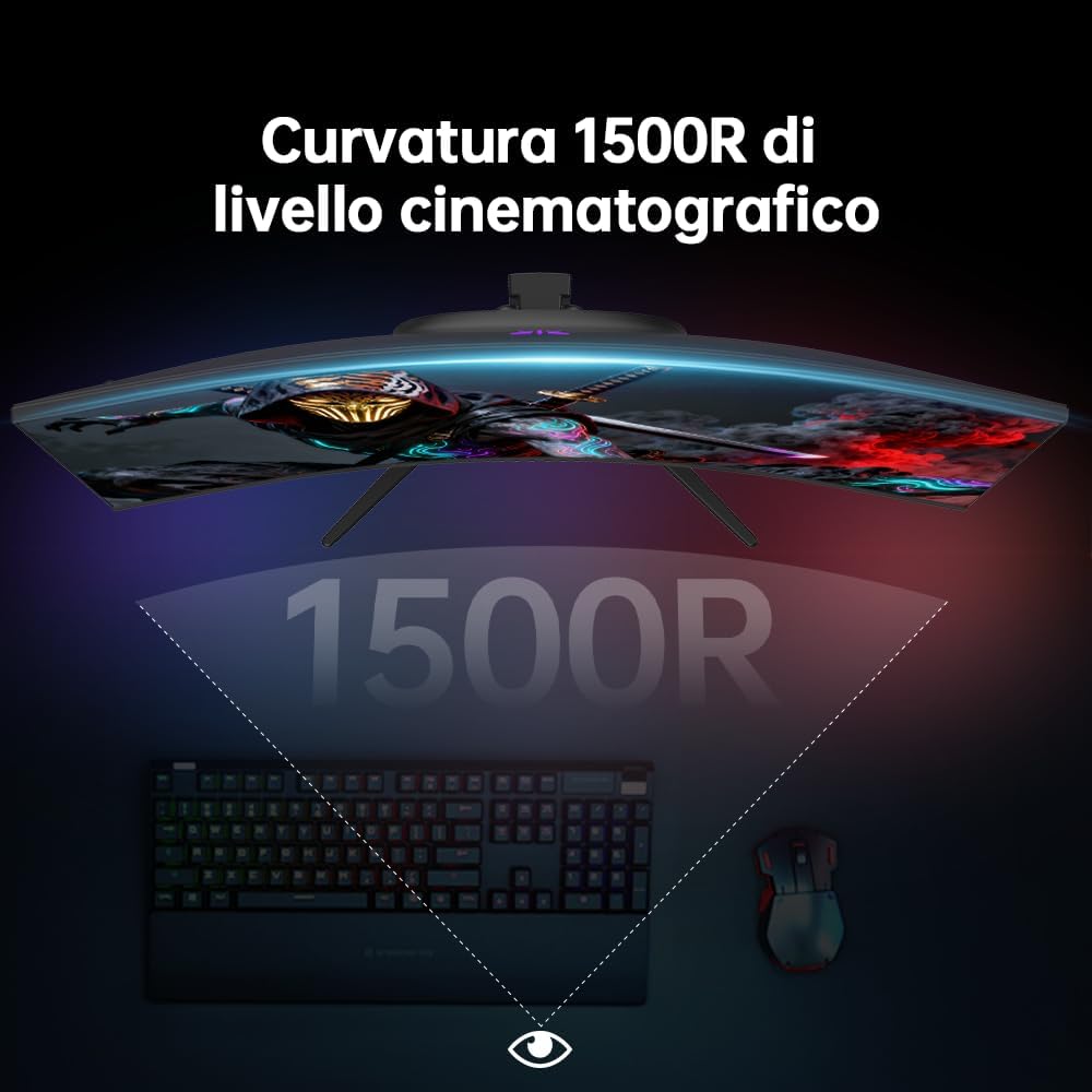 Ktc Monitor Gaming Curvo 27 Pollici QHD 180Hz - immagine 4