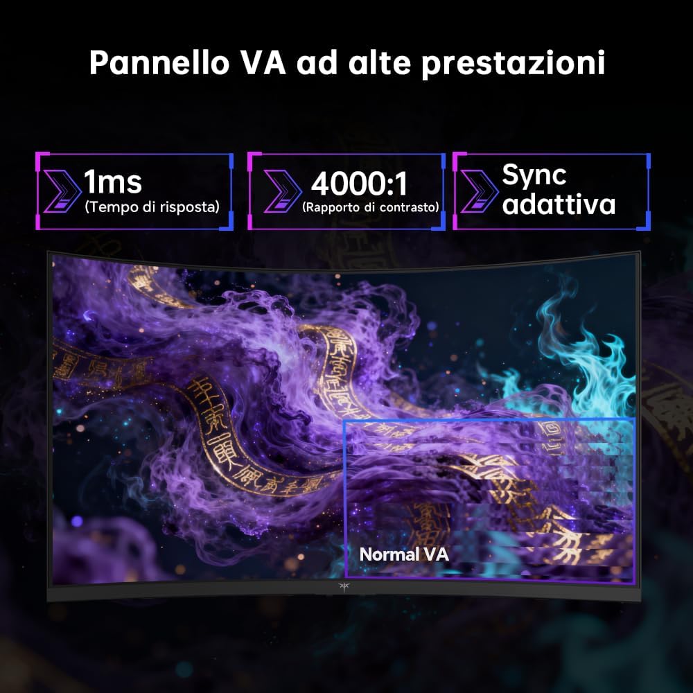 Ktc Monitor Gaming Curvo 27 Pollici QHD 180Hz - immagine 5
