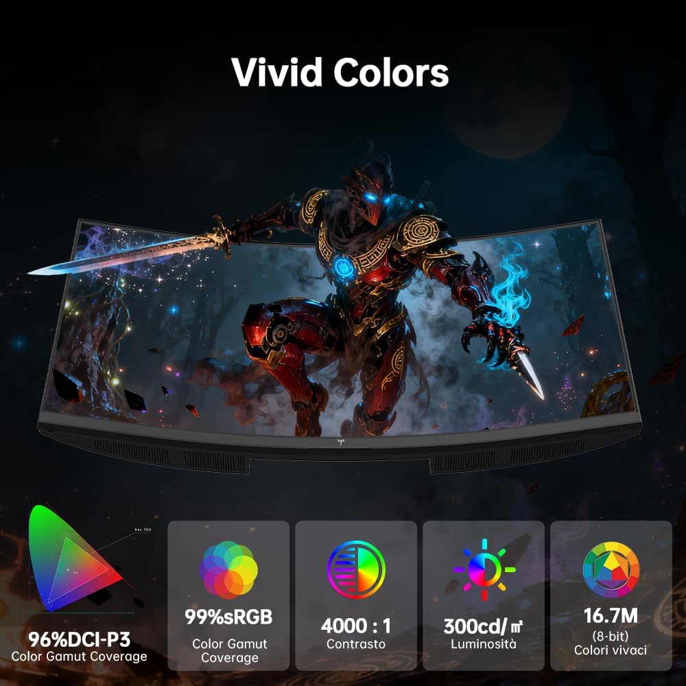 Ktc Monitor Gaming Curvo 27 Pollici QHD 180Hz - immagine 6