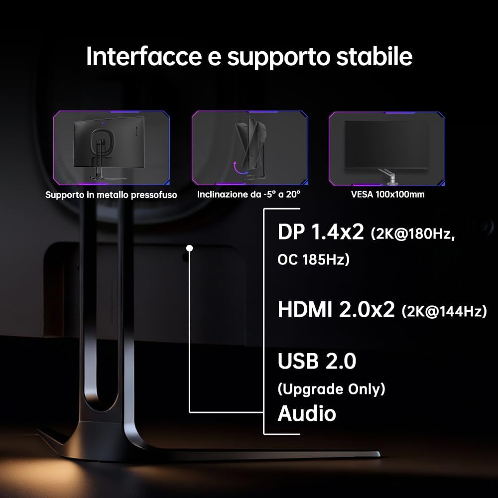 Ktc Monitor Gaming Curvo 27 Pollici QHD 180Hz - immagine 7