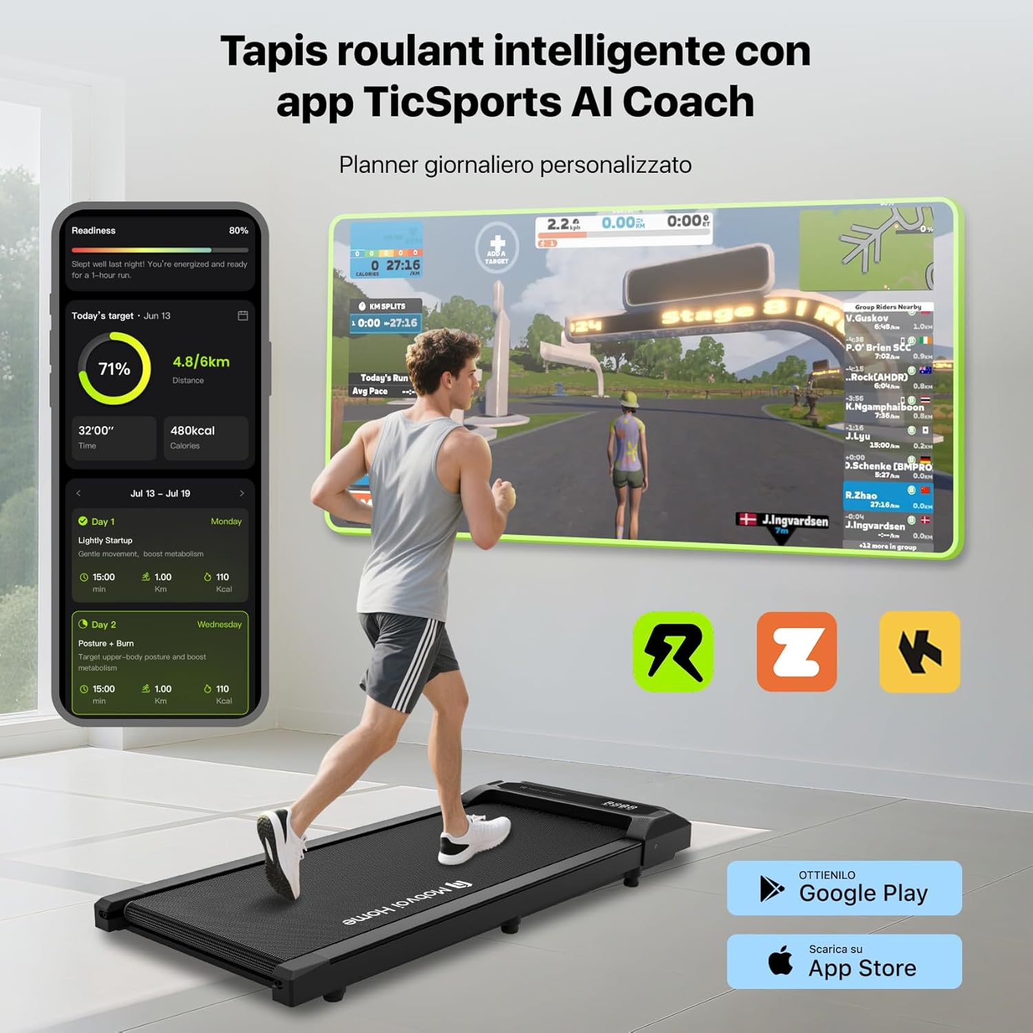 Mobvoi Walking Pad Tapis Roulant AI 2-in-1 6 km/h - immagine 5