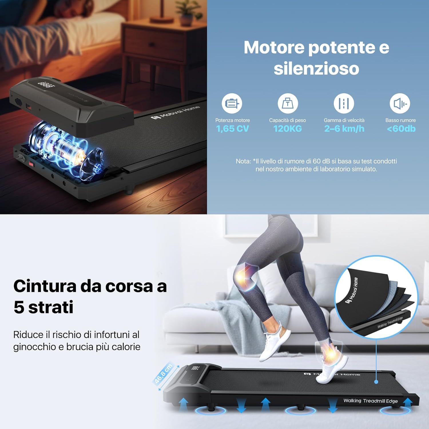 Mobvoi Walking Pad Tapis Roulant AI 2-in-1 6 km/h - immagine 6