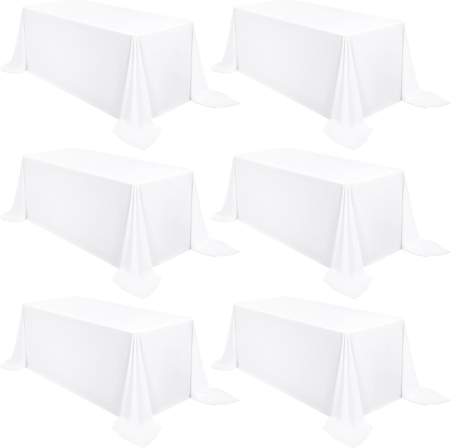 Confezione 6 Tovaglie Bianche in Fibra di Poliestere