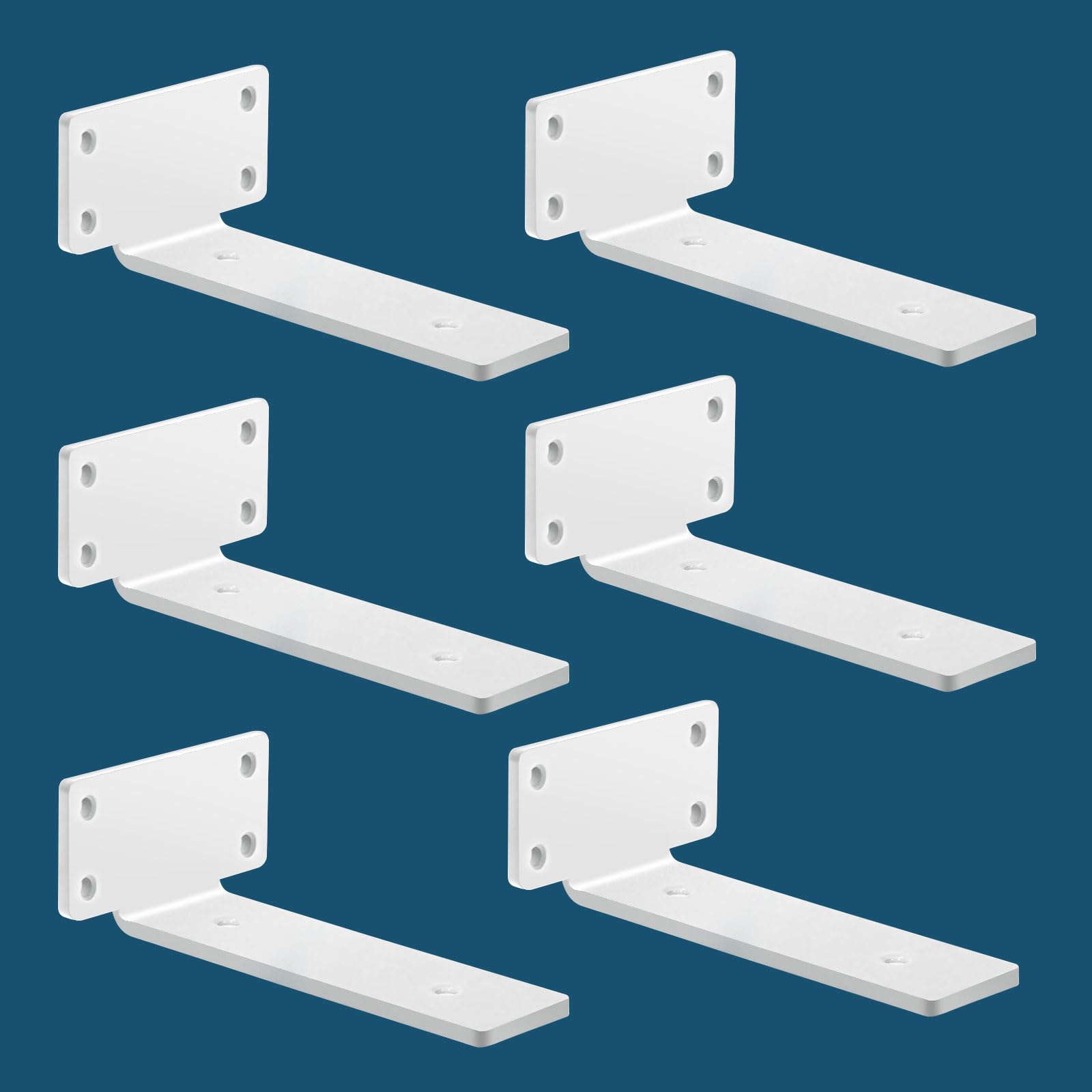 Mloqi 6 Pezzi Staffe per Mensole Pesanti Industrial, Bianco