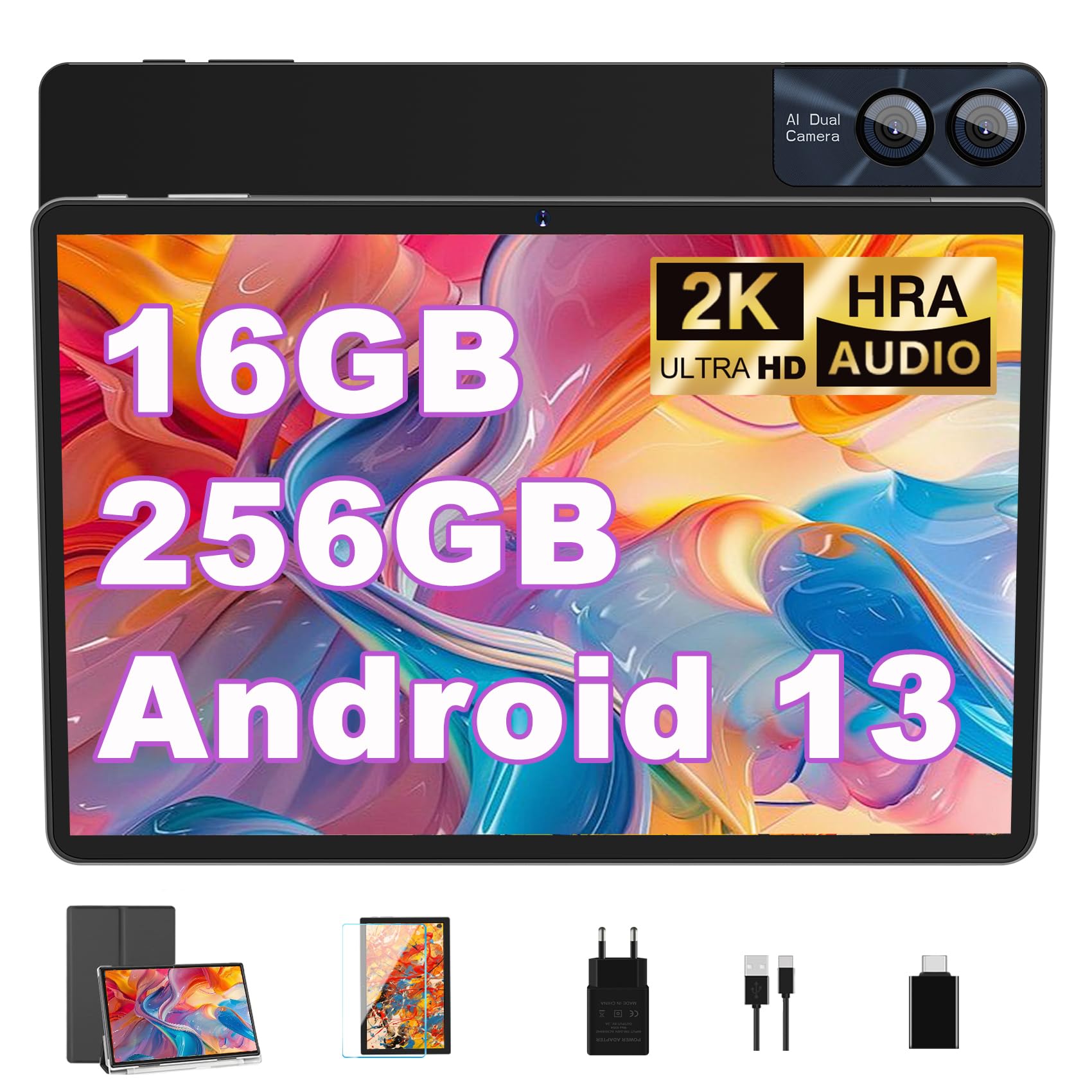 Goodtel Tablet Touch 11 Pollici Android 13, Nero