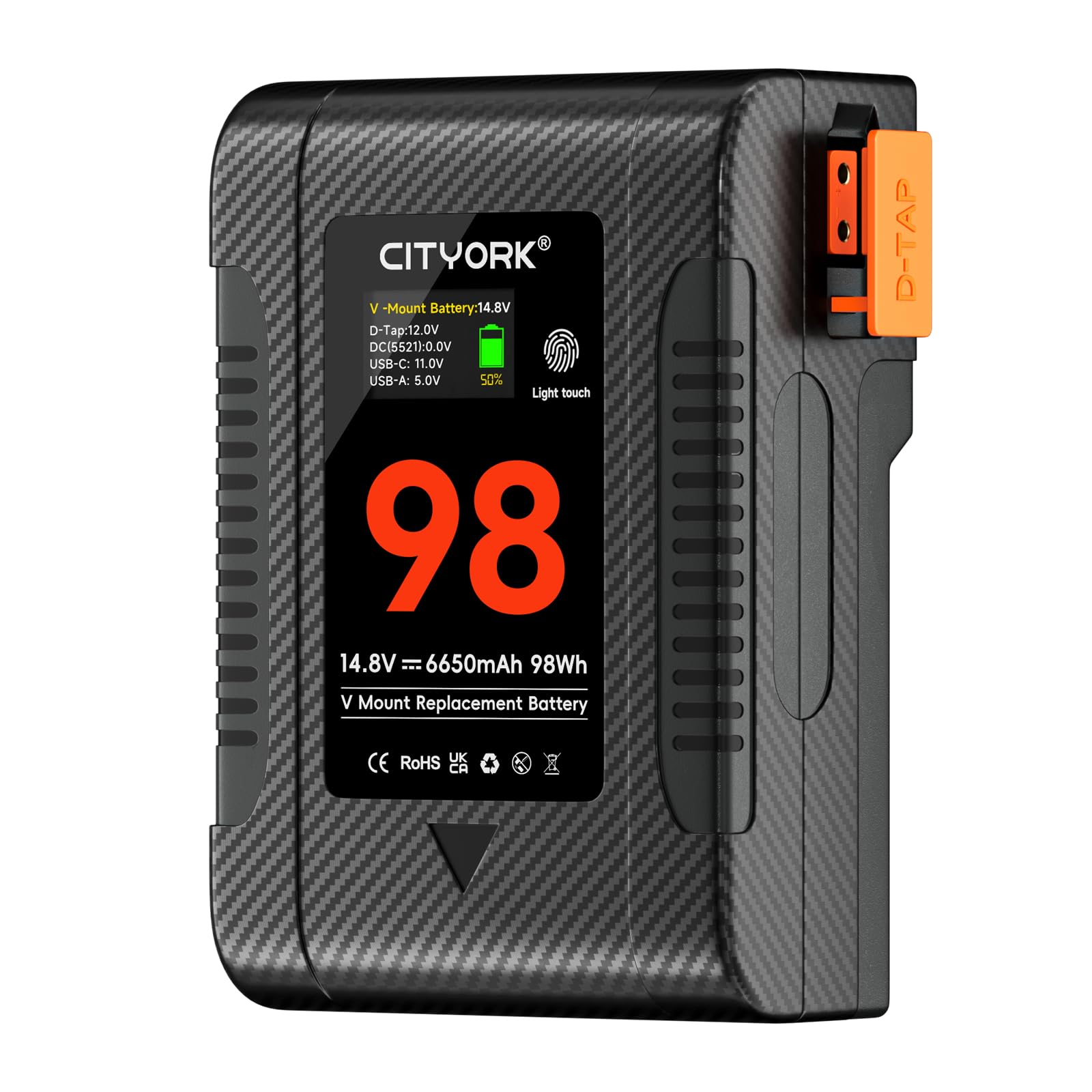 Cityork Batteria V Mount 98Wh 14,8V con OLED Screen