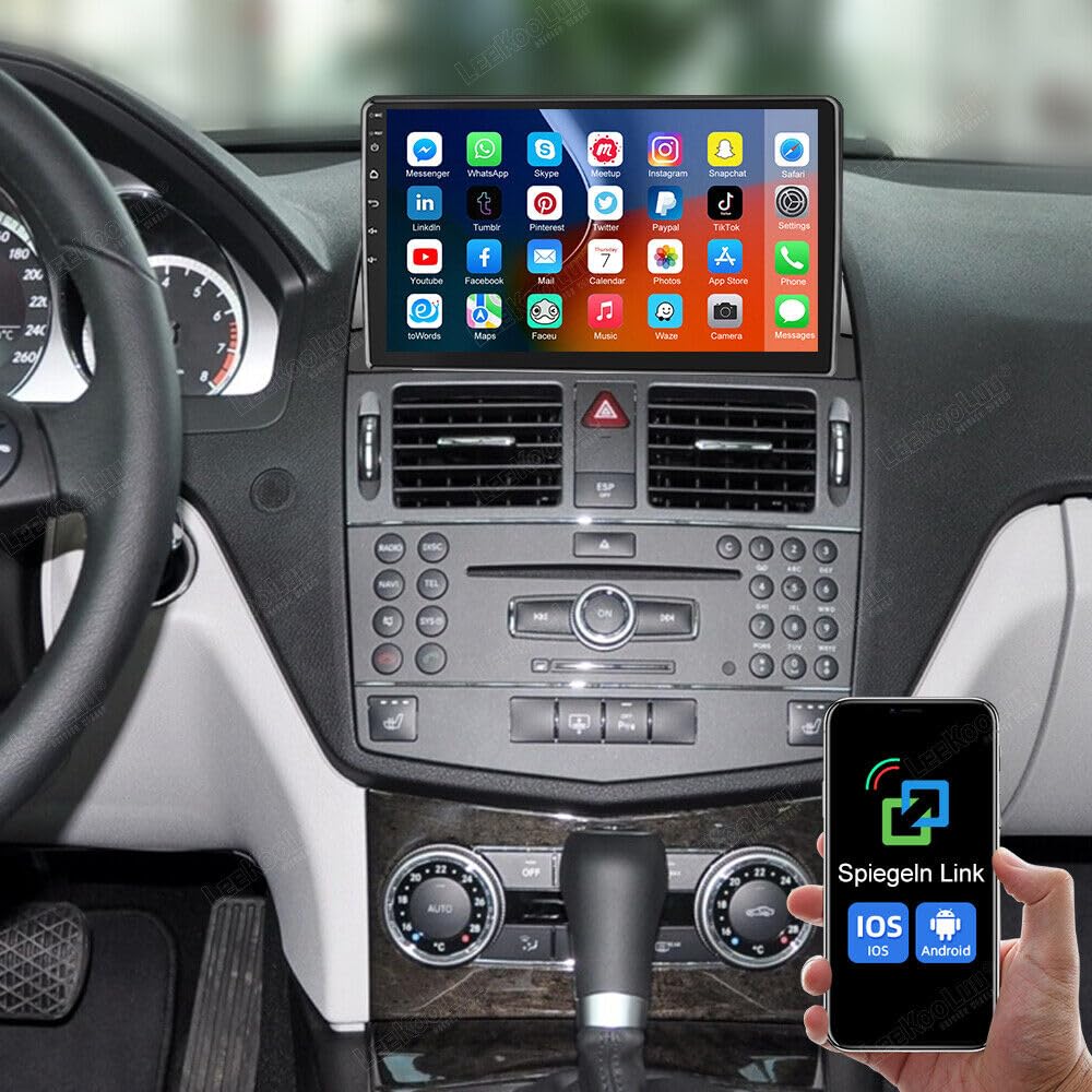 EUWLY Autoradio Android Carplay per Mercedes Classe C W204