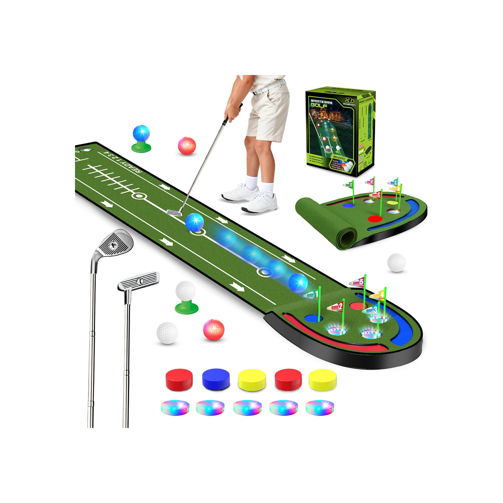 VATOS Golf Game Indoor - Tappetino da Golf con Palline