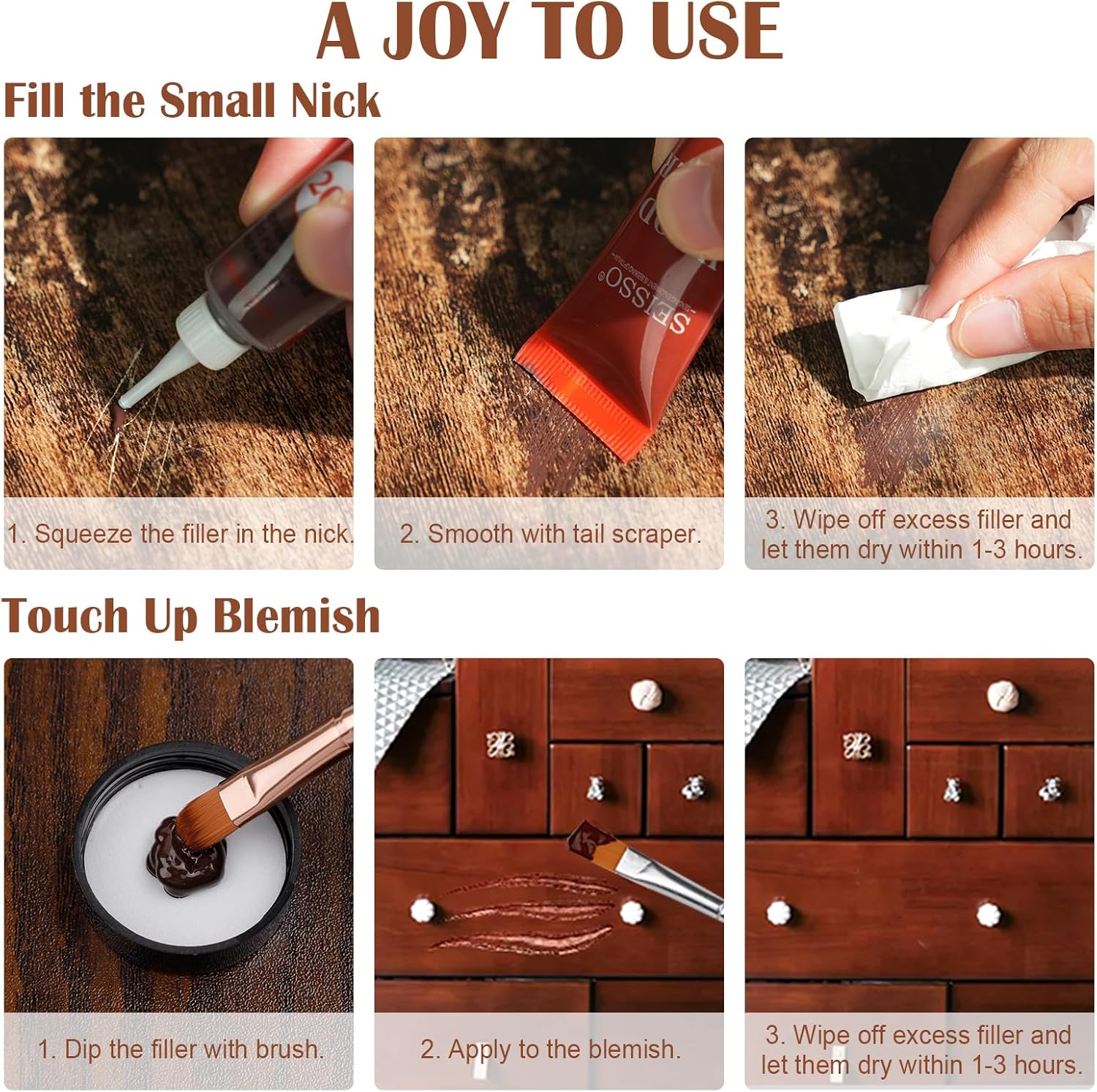 Seisso Kit di Riparazione per Mobili e Pavimenti - immagine 7