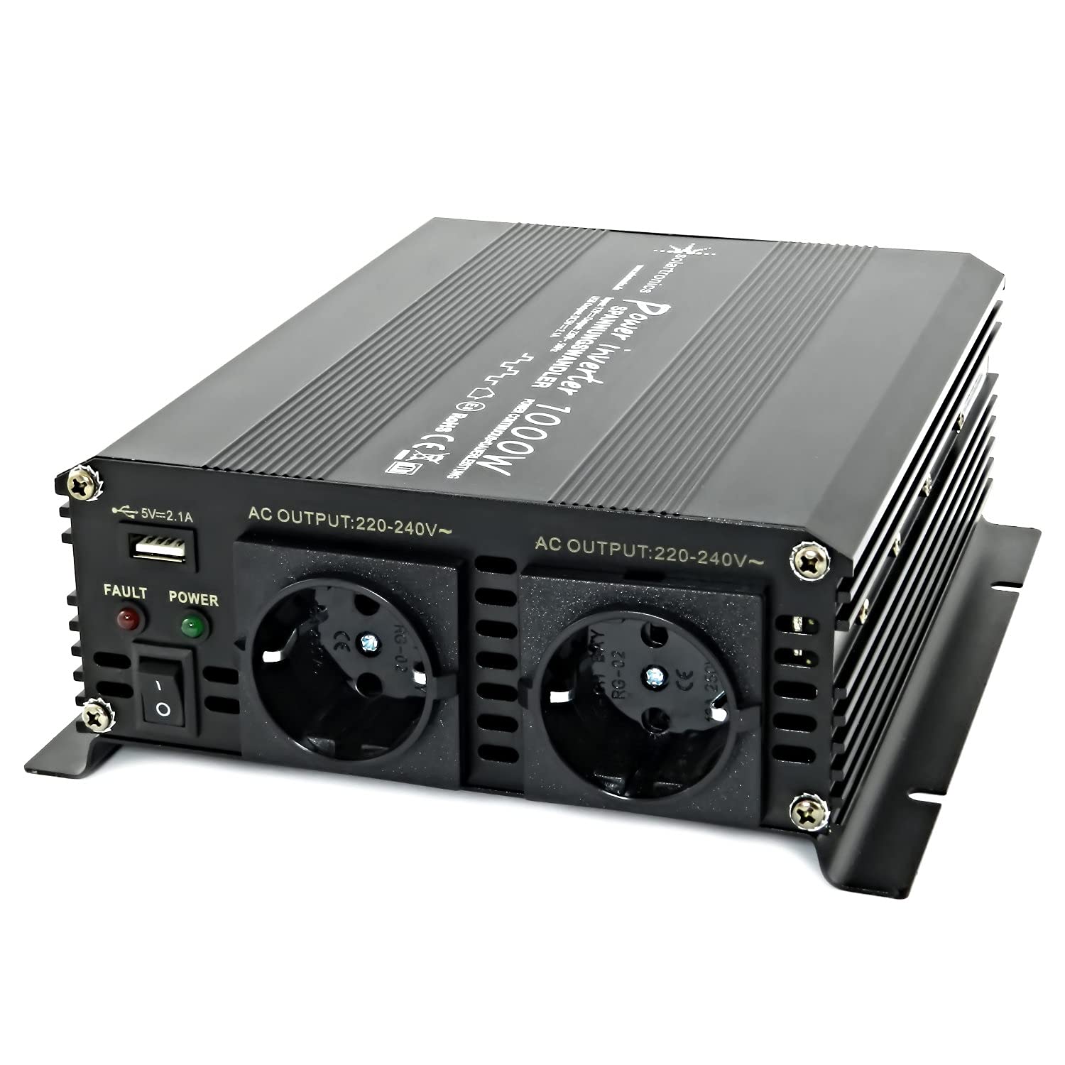 Trasformatore di tensione 1000-2000 Watt, 12-230 V Nero