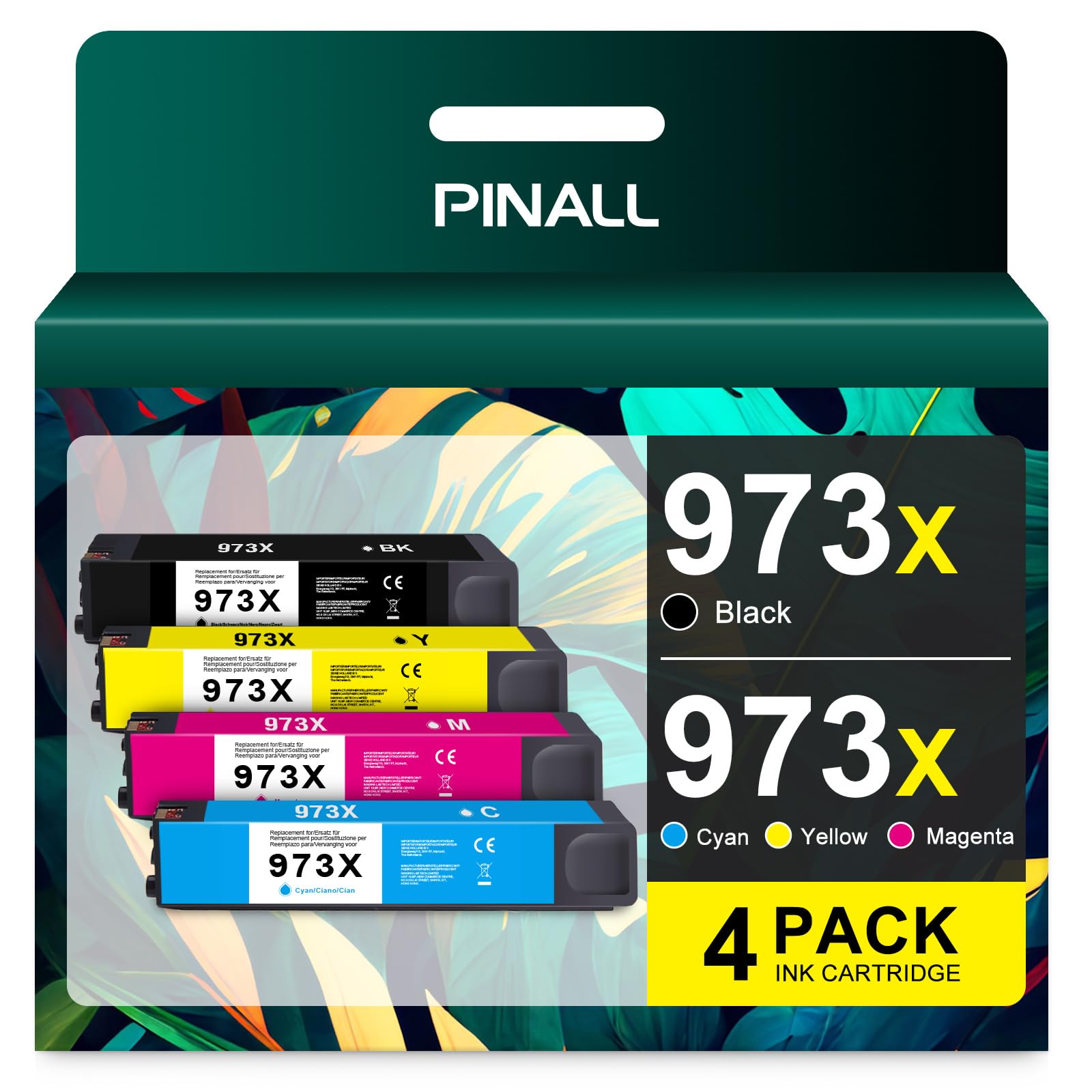 PINALL 973X Cartucce Compatibili HP PageWide Pro (4 Pack)