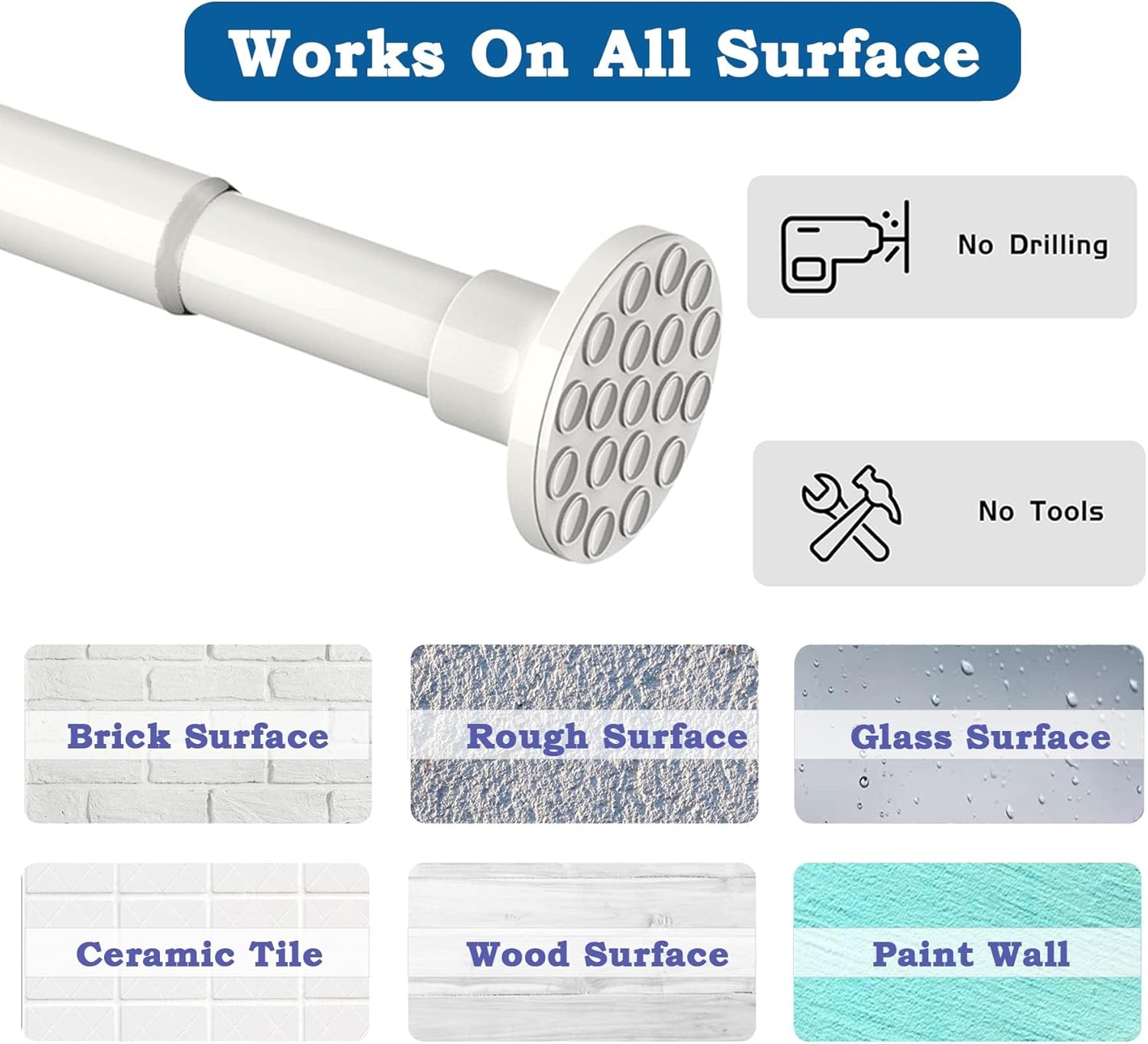 Asta Telescopica per Doccia 4m Extra Lunga, Bianca - immagine 4