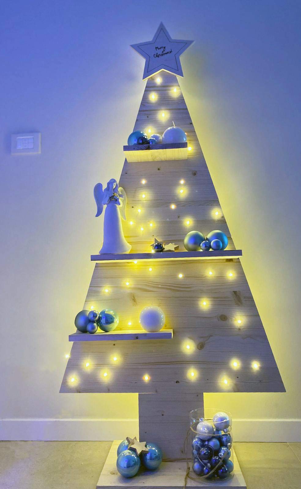 MAMI Albero di Natale in Legno 130x60 cm