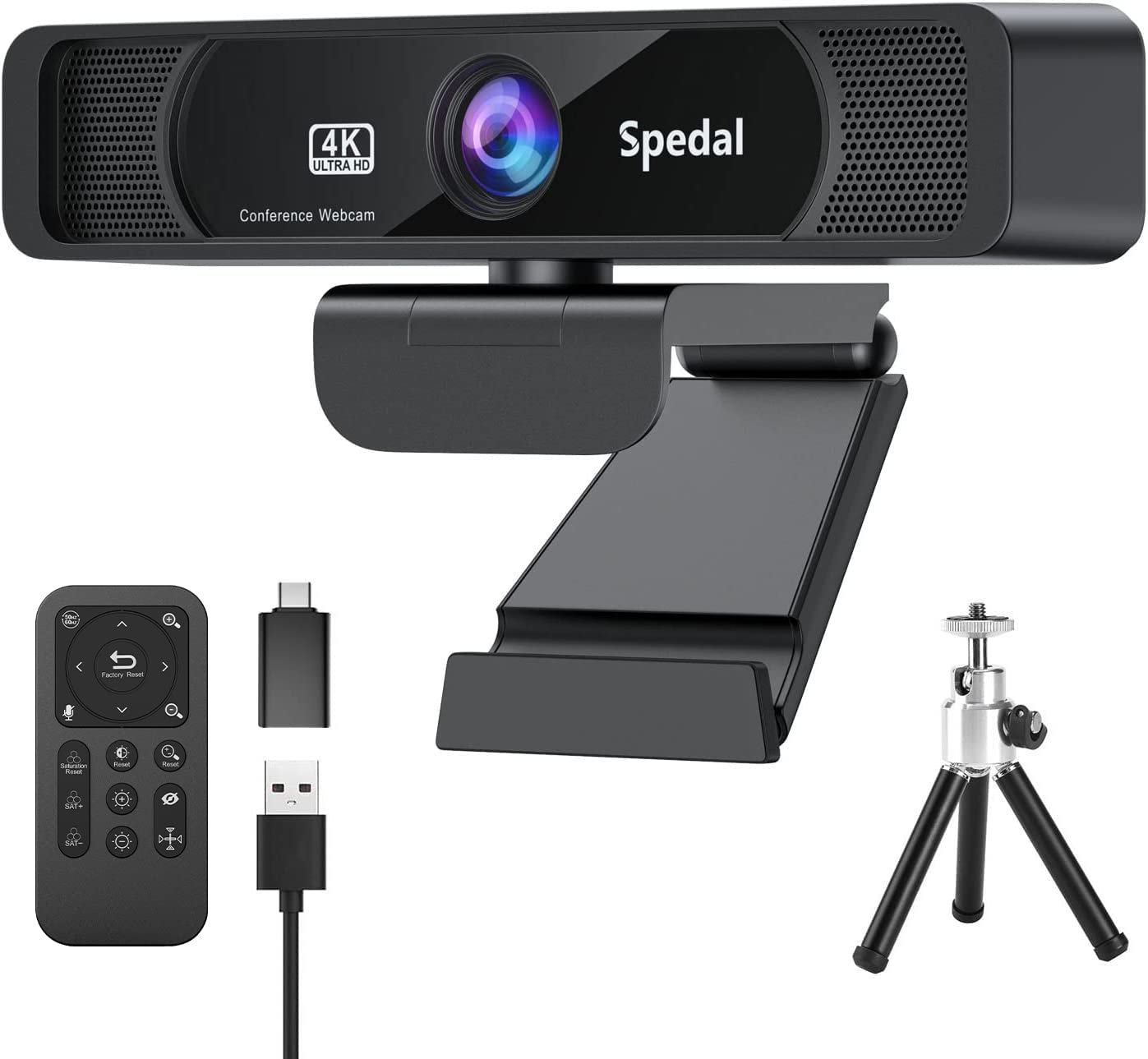 Spedal HD 4K Webcam con Microfono e Treppiede